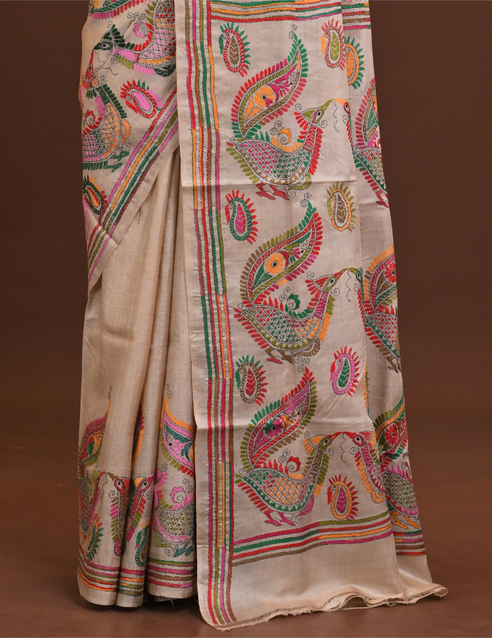 Pure Silk Kantha Saree Thumbnail