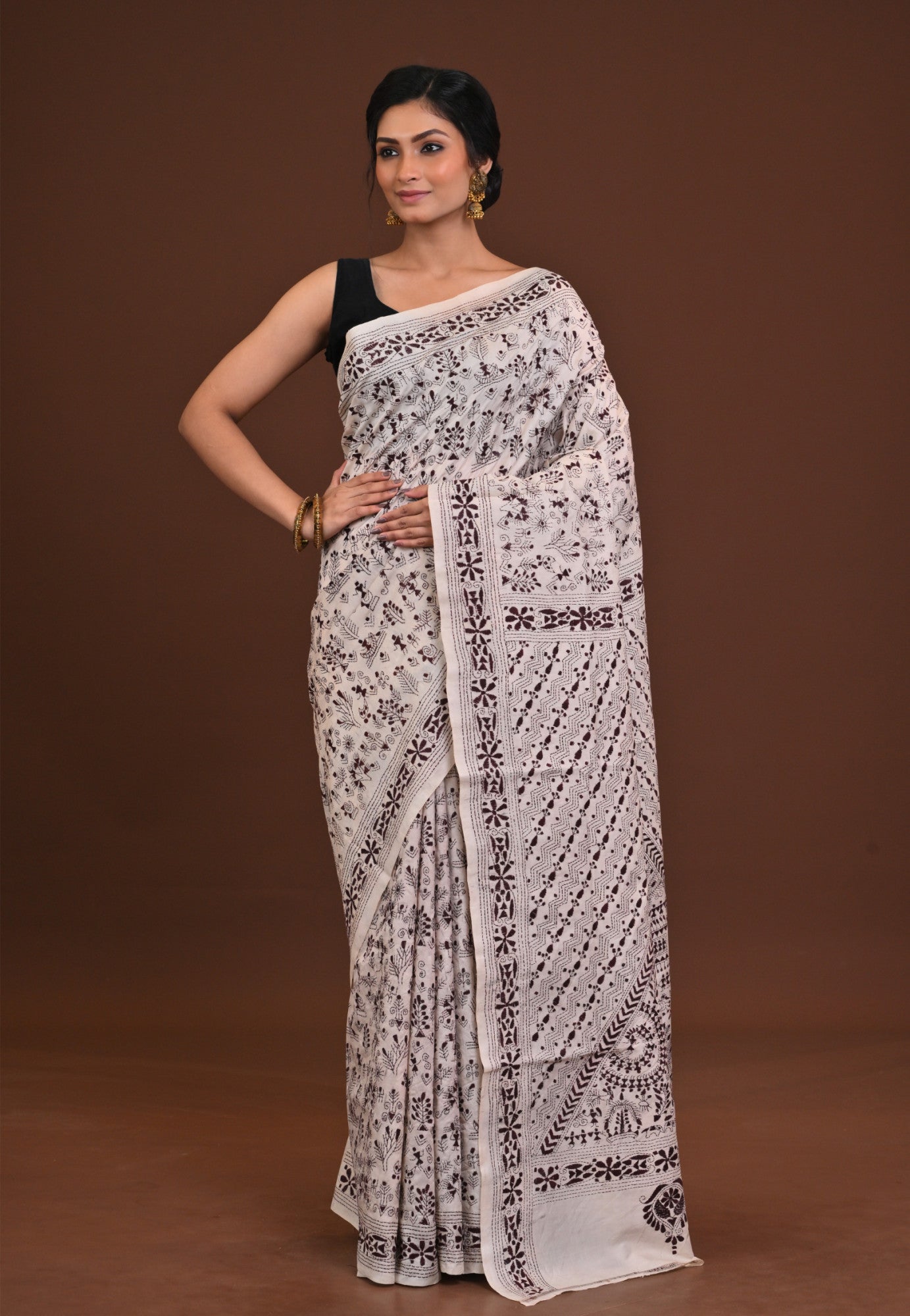 Pure Silk Kantha Saree Thumbnail