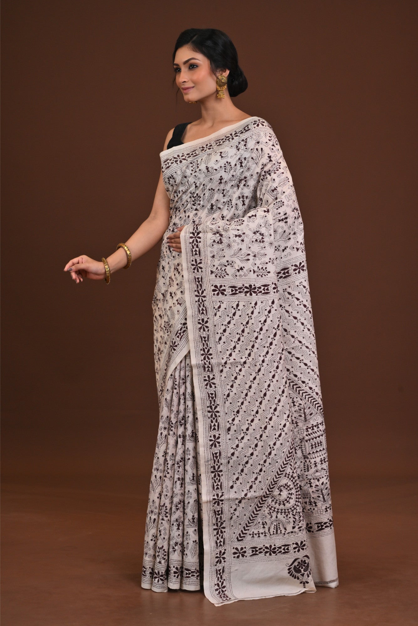 Pure Silk Kantha Saree Thumbnail