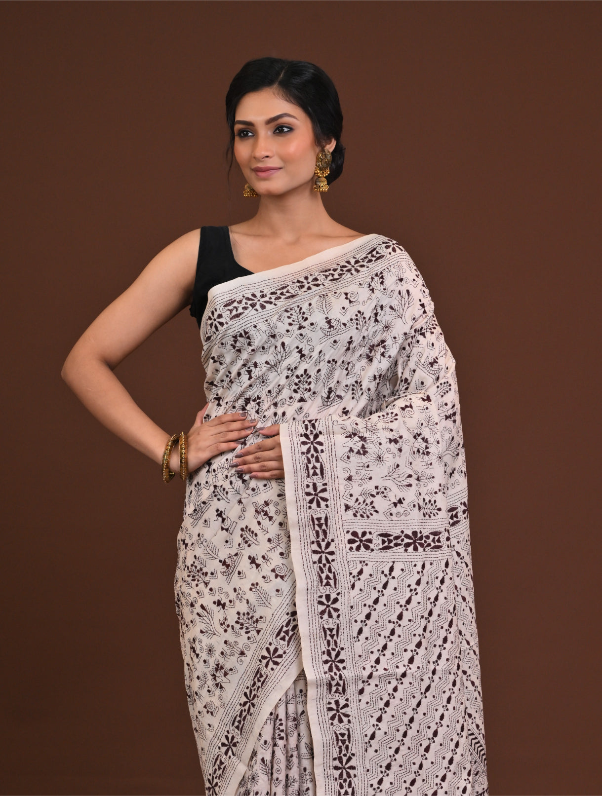 Pure Silk Kantha Saree Thumbnail