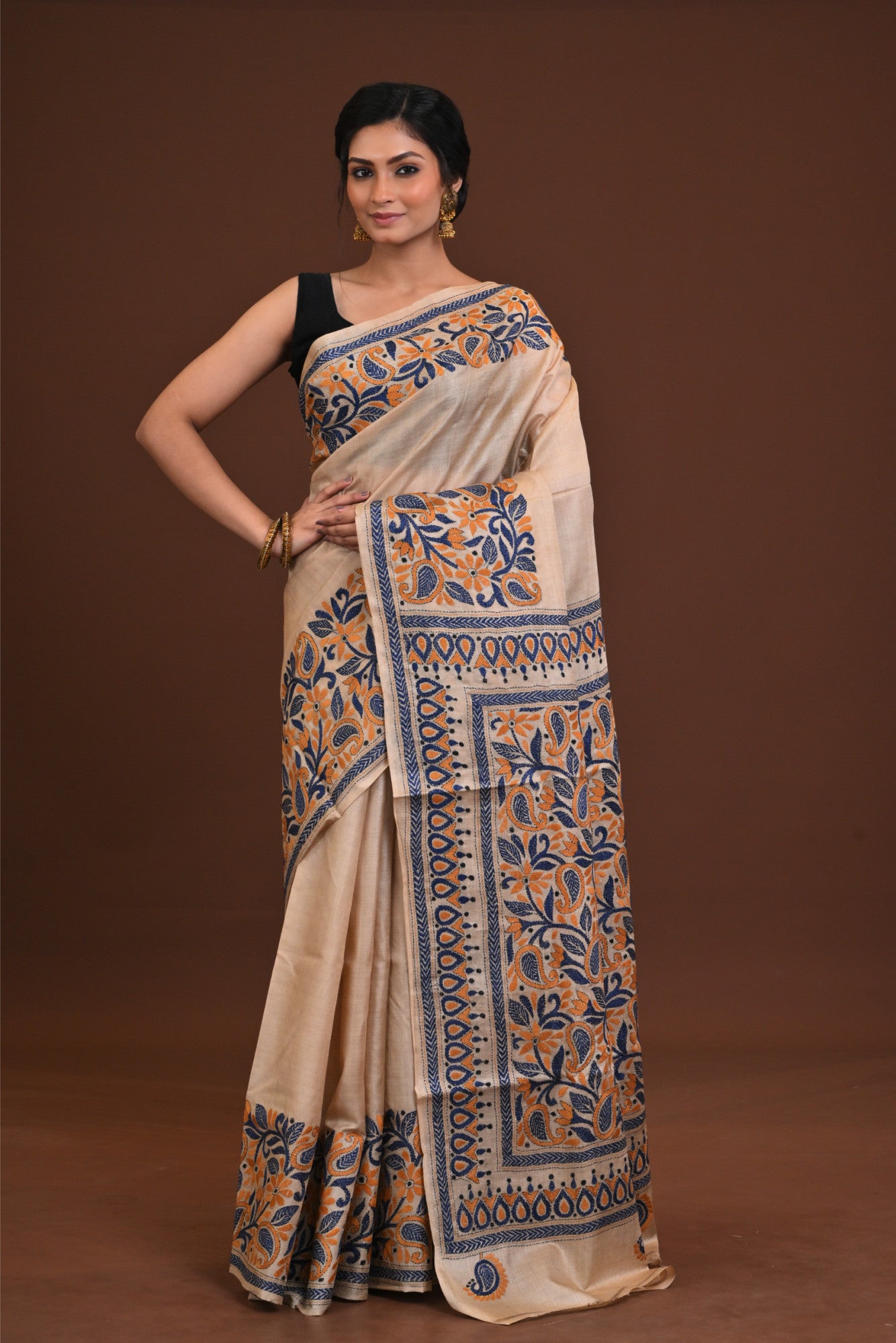 Pure Silk Kantha Saree