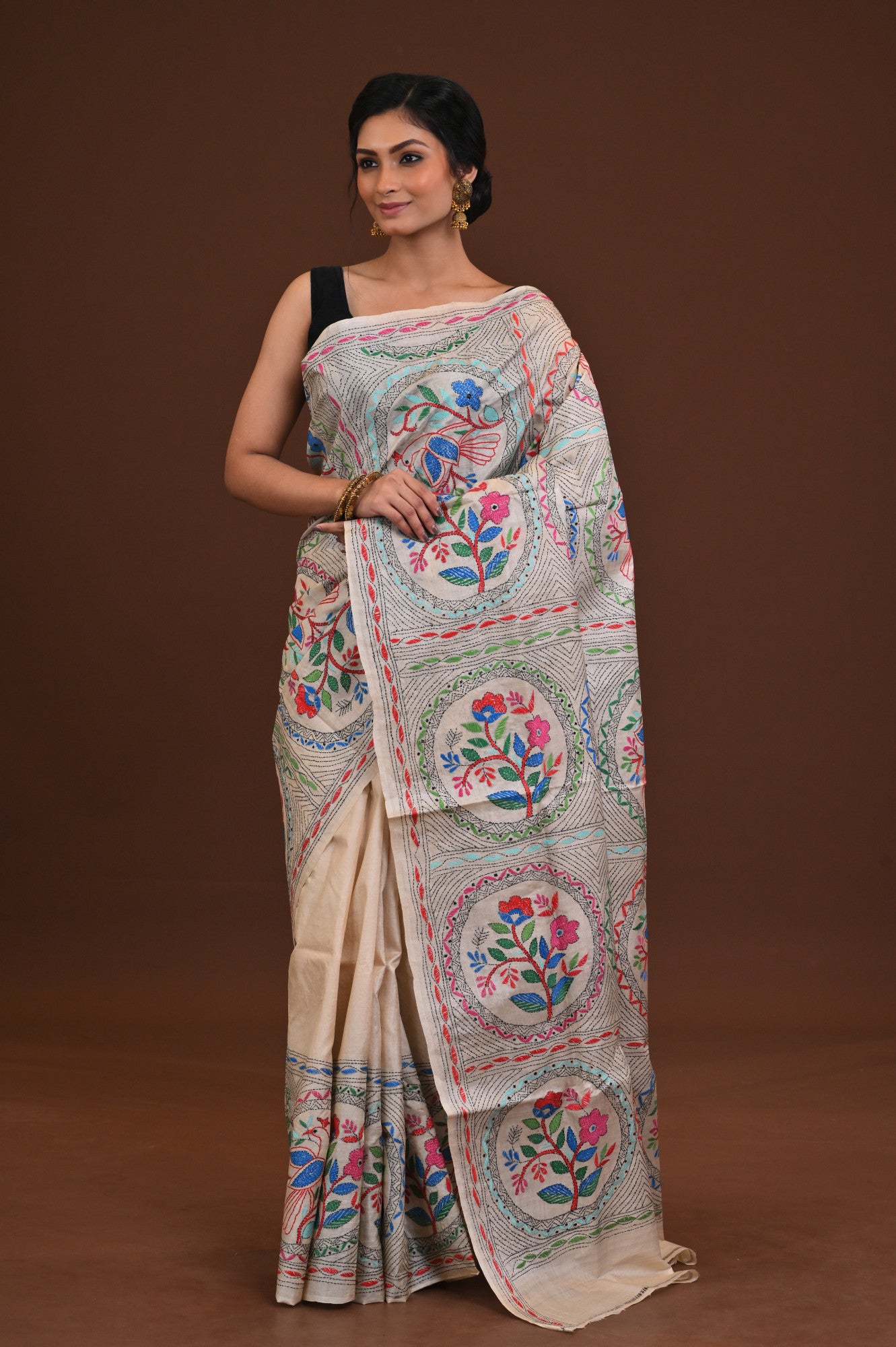 Pure Silk Kantha Saree