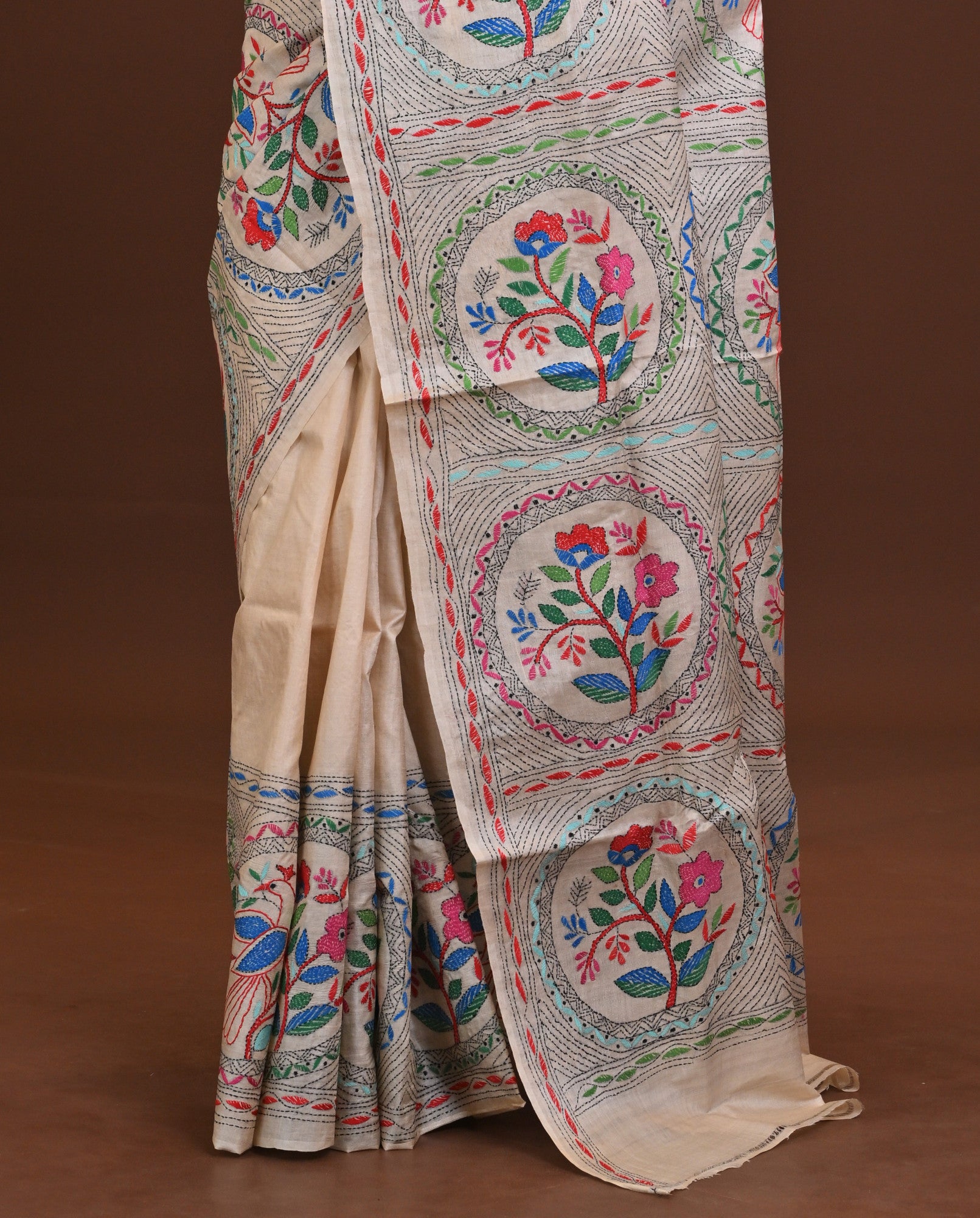 Pure Silk Kantha Saree Thumbnail