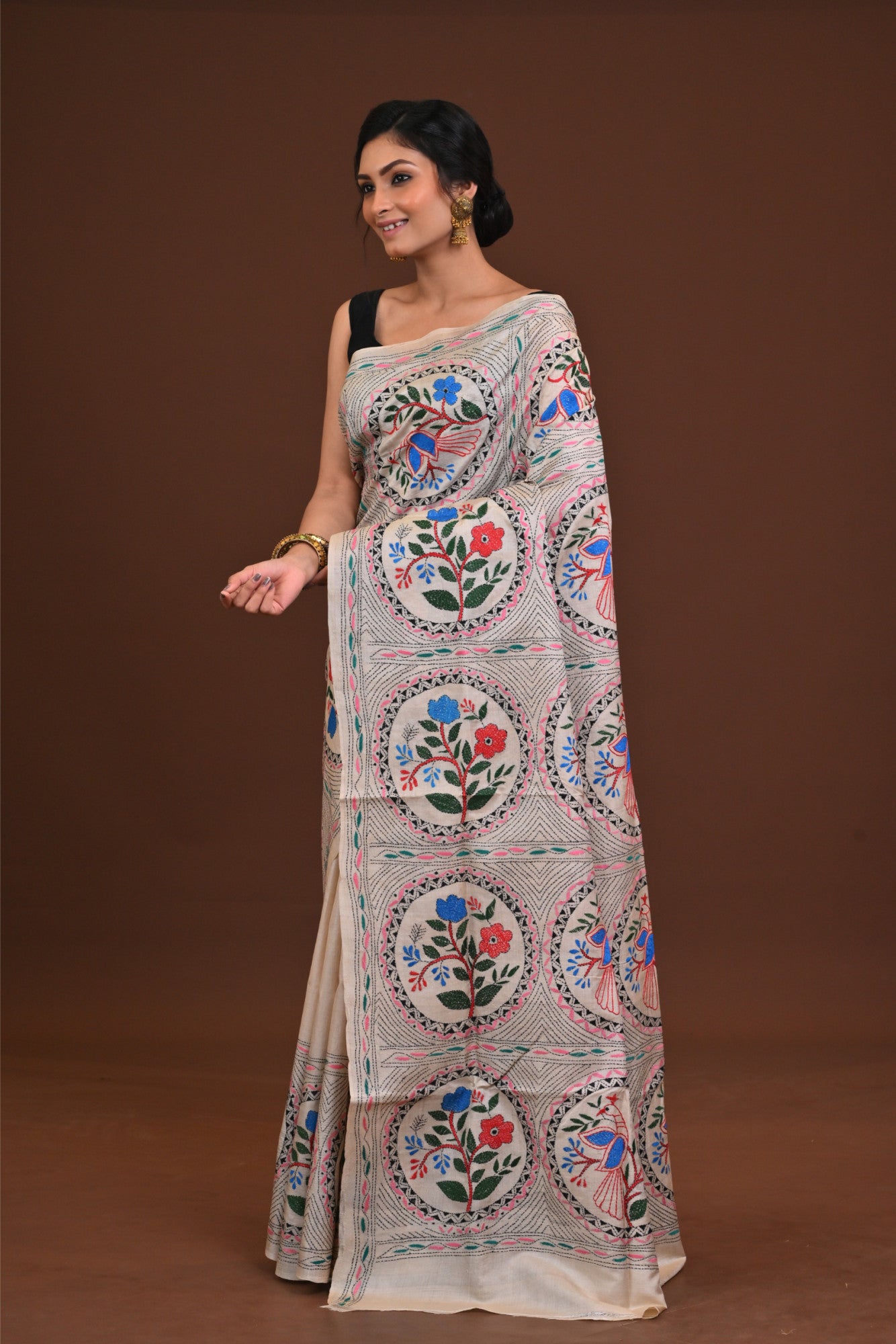 Pure Silk Kantha Saree
