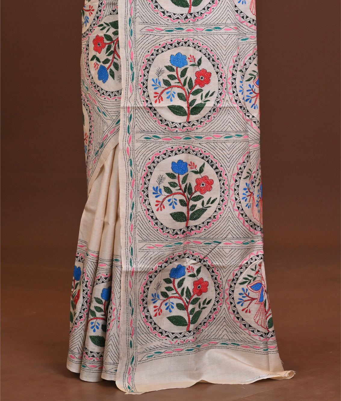 Pure Silk Kantha Saree Thumbnail