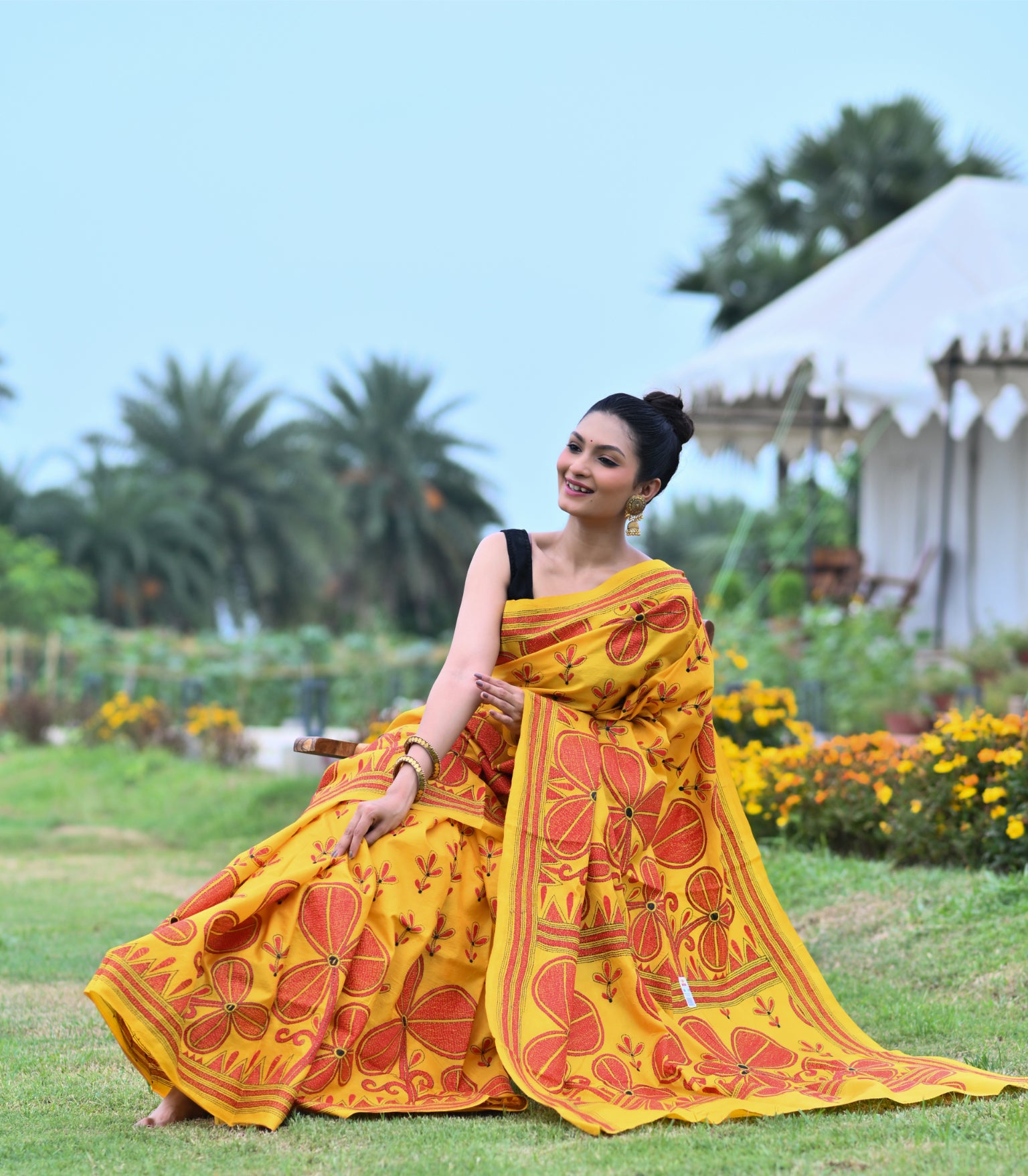 Pure Silk Kantha Saree Thumbnail