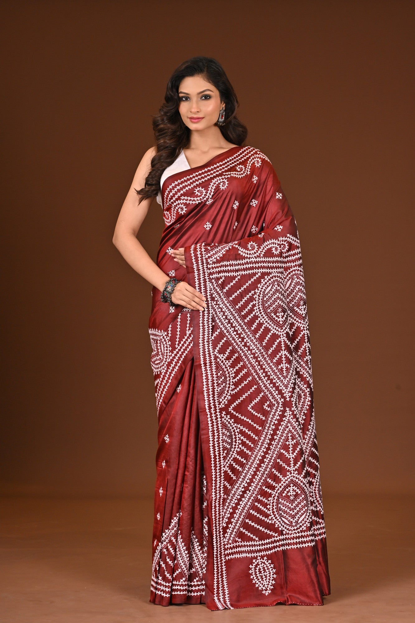 PURE SILK KANTHA SAREE Thumbnail