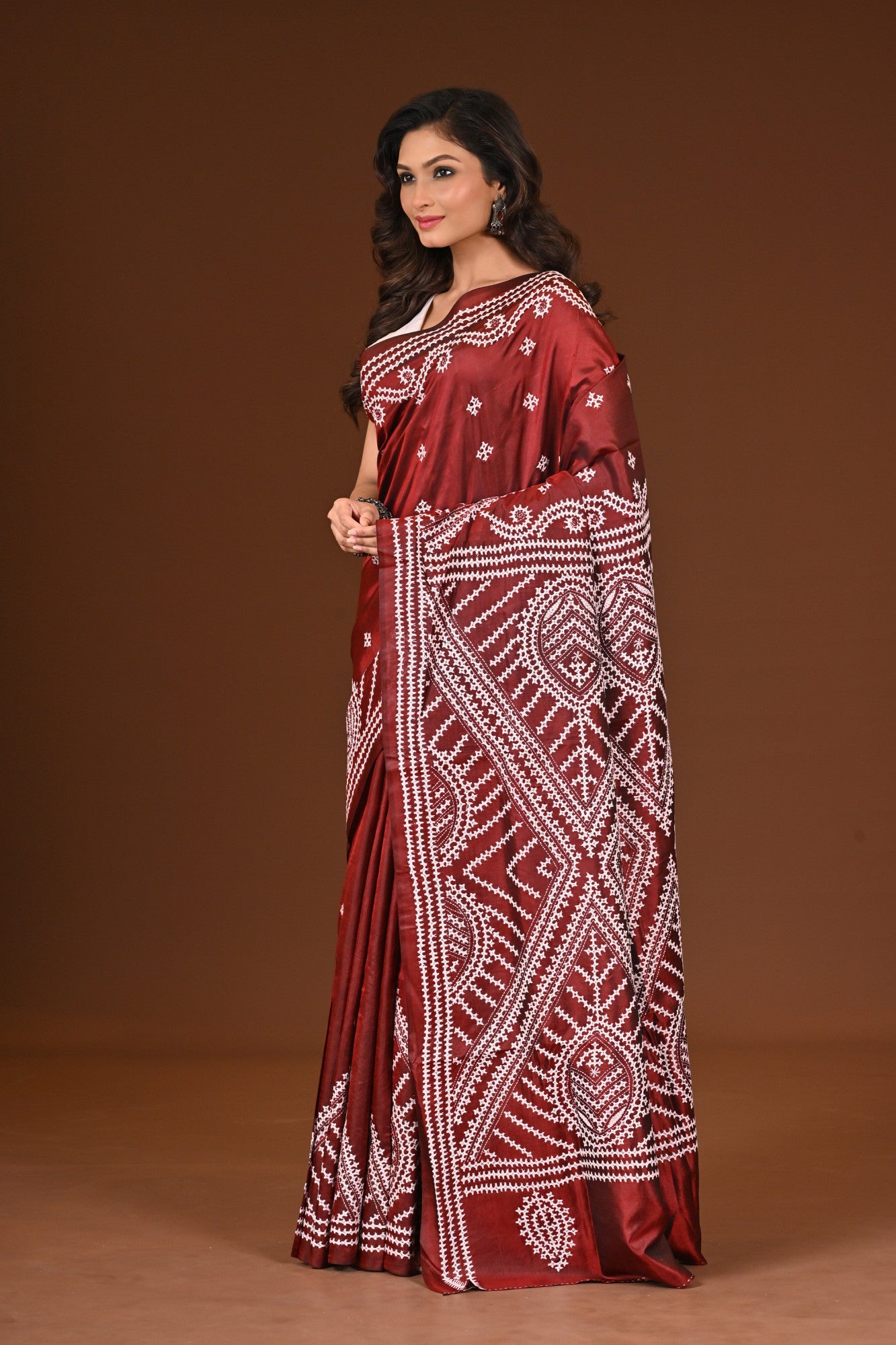 PURE SILK KANTHA SAREE Thumbnail
