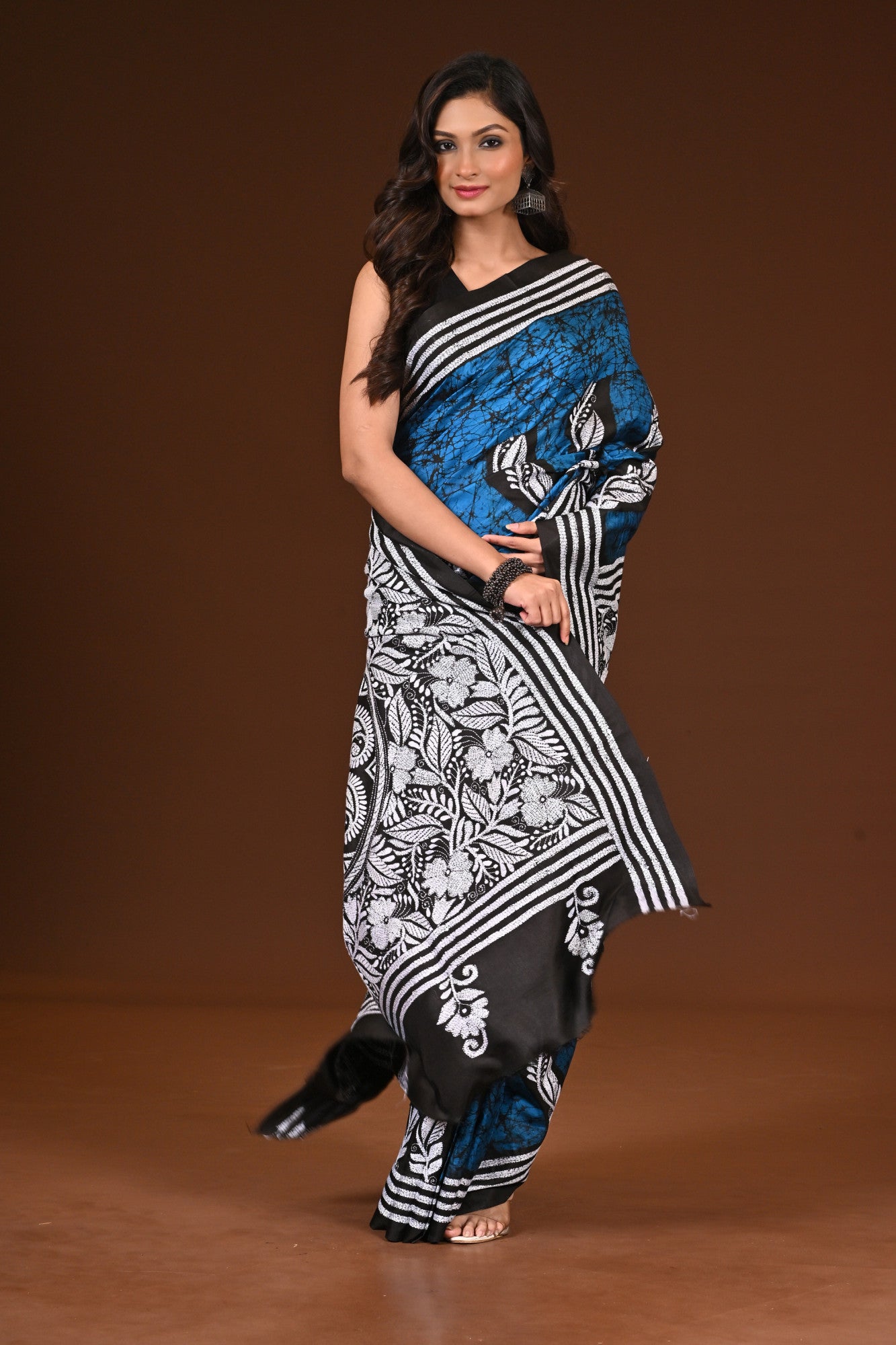 PURE SILK KANTHA SAREE