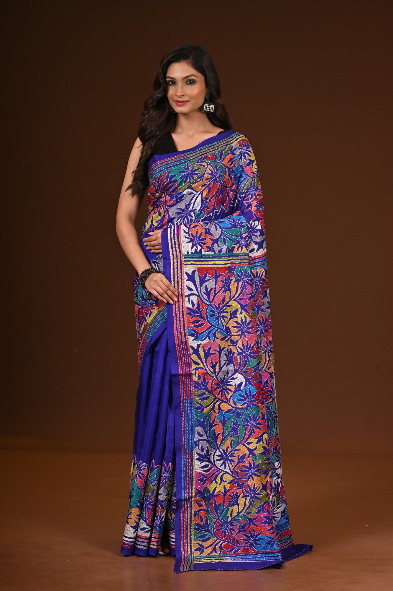 PURE SILK KANTHA SAREE Thumbnail