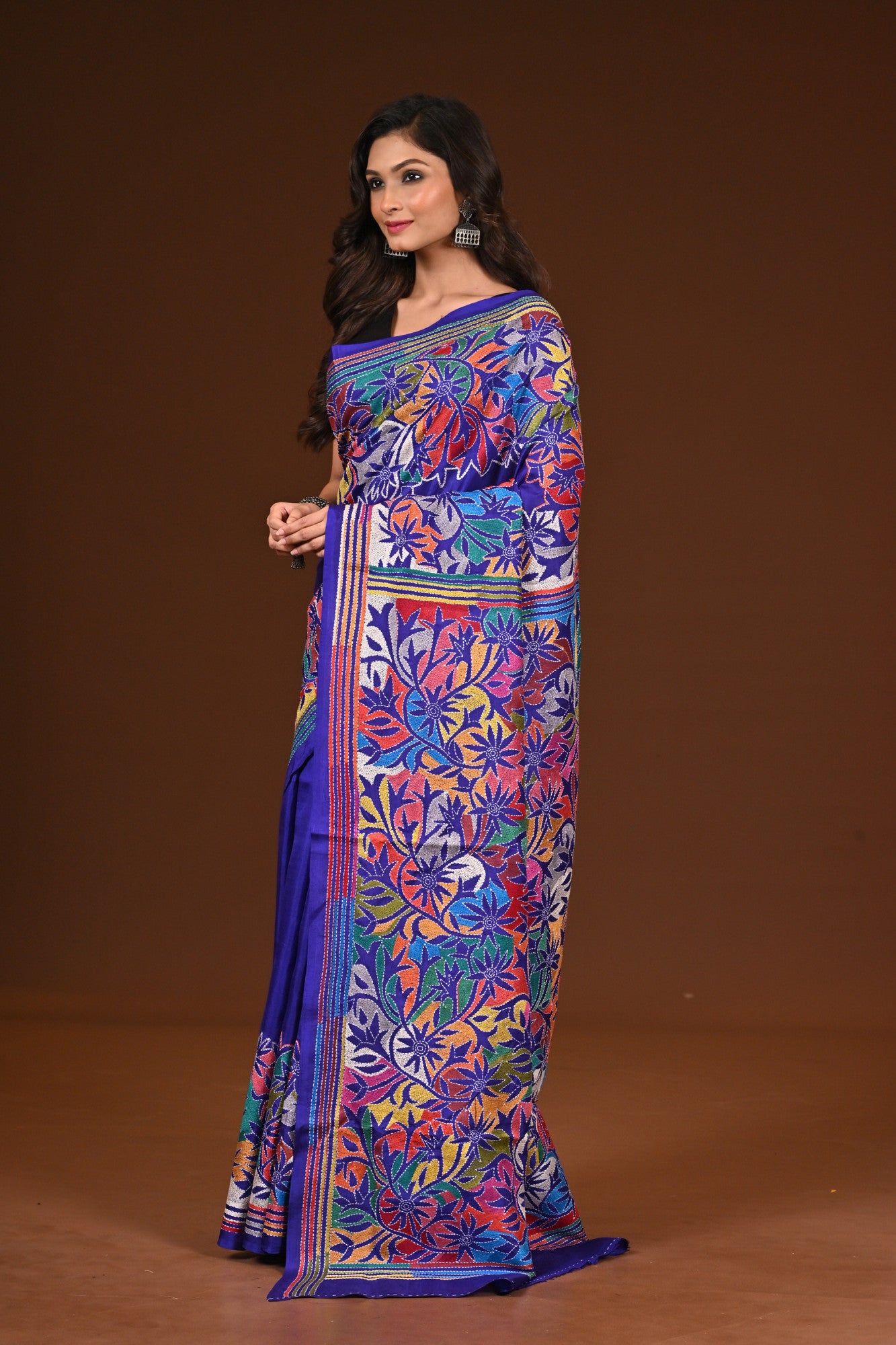 PURE SILK KANTHA SAREE Thumbnail
