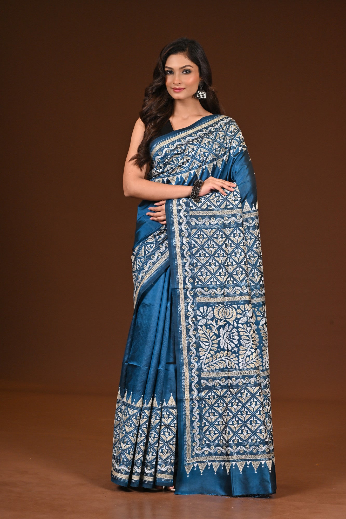 PURE SILK KANTHA SAREE