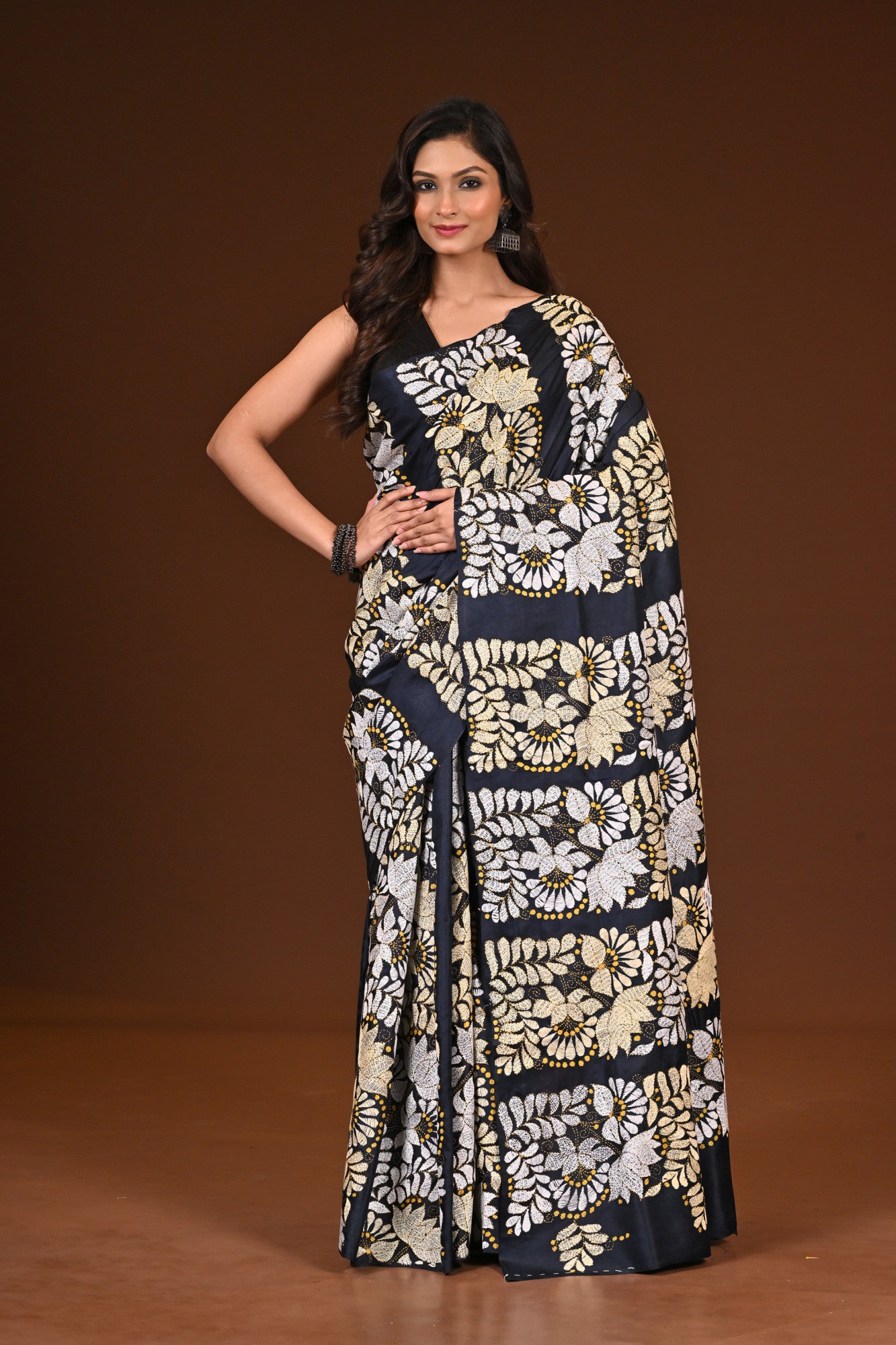 PURE SILK KANTHA SAREE