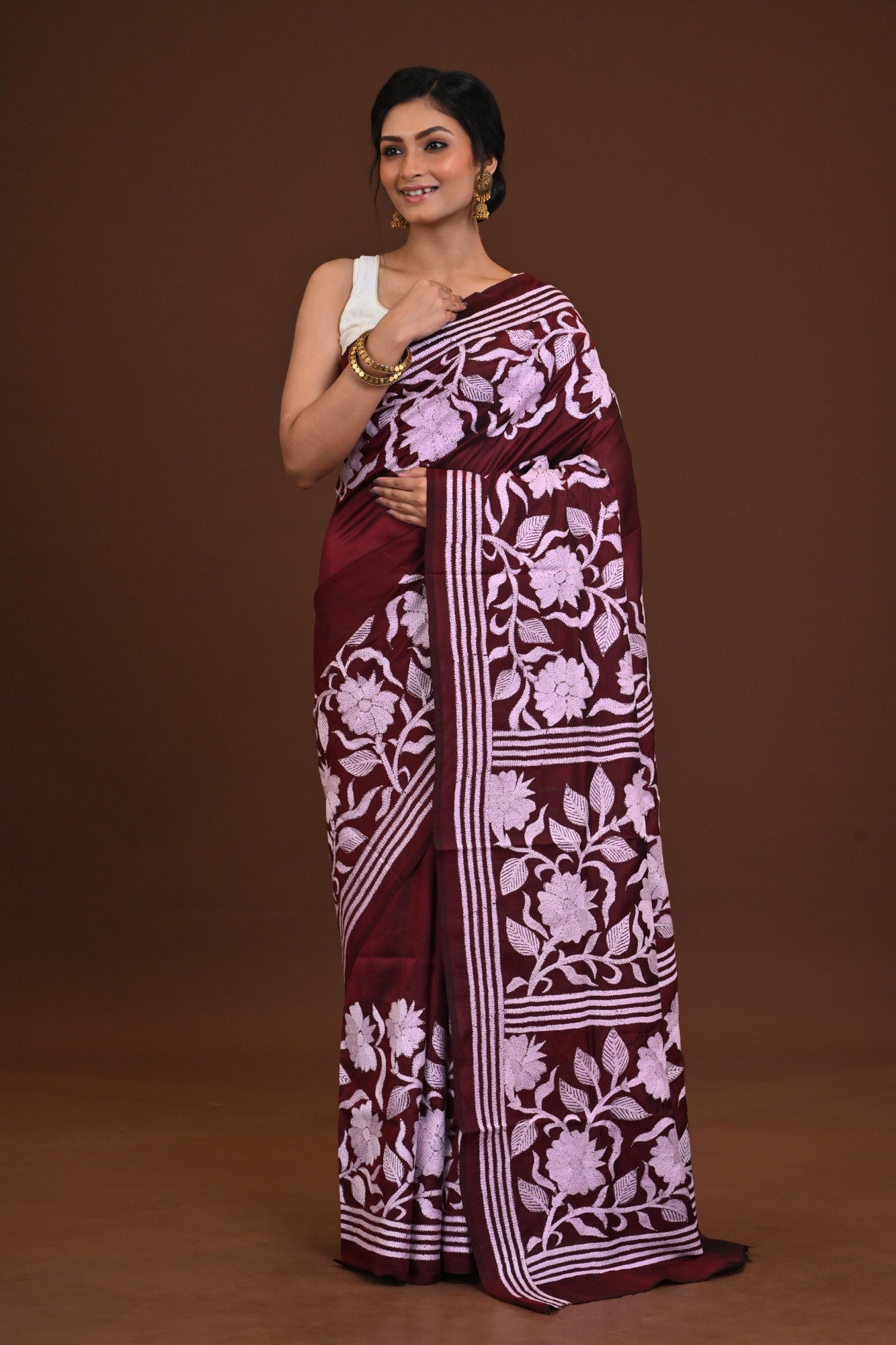 Pure Silk Kantha Saree Thumbnail