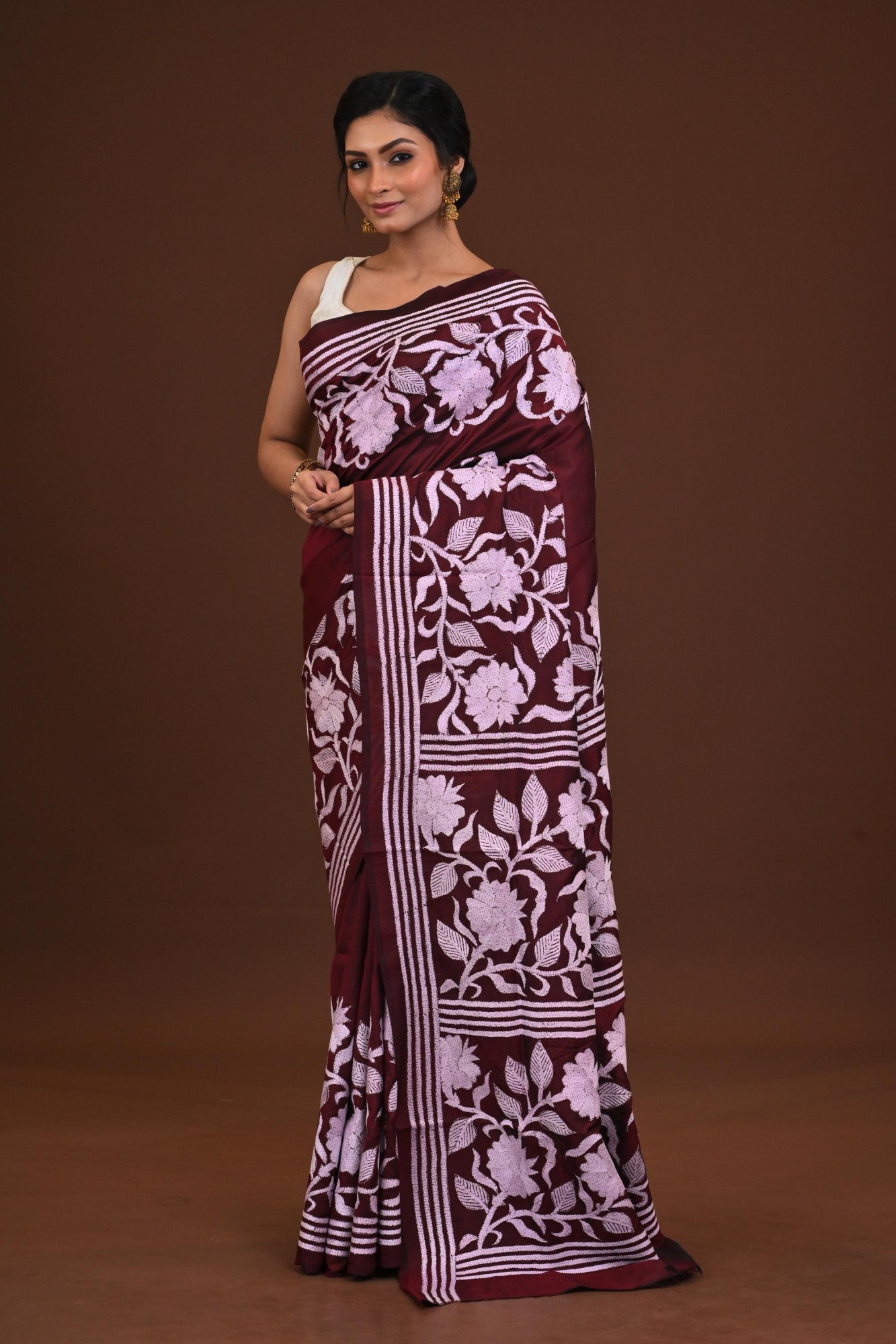 Pure Silk Kantha Saree Thumbnail
