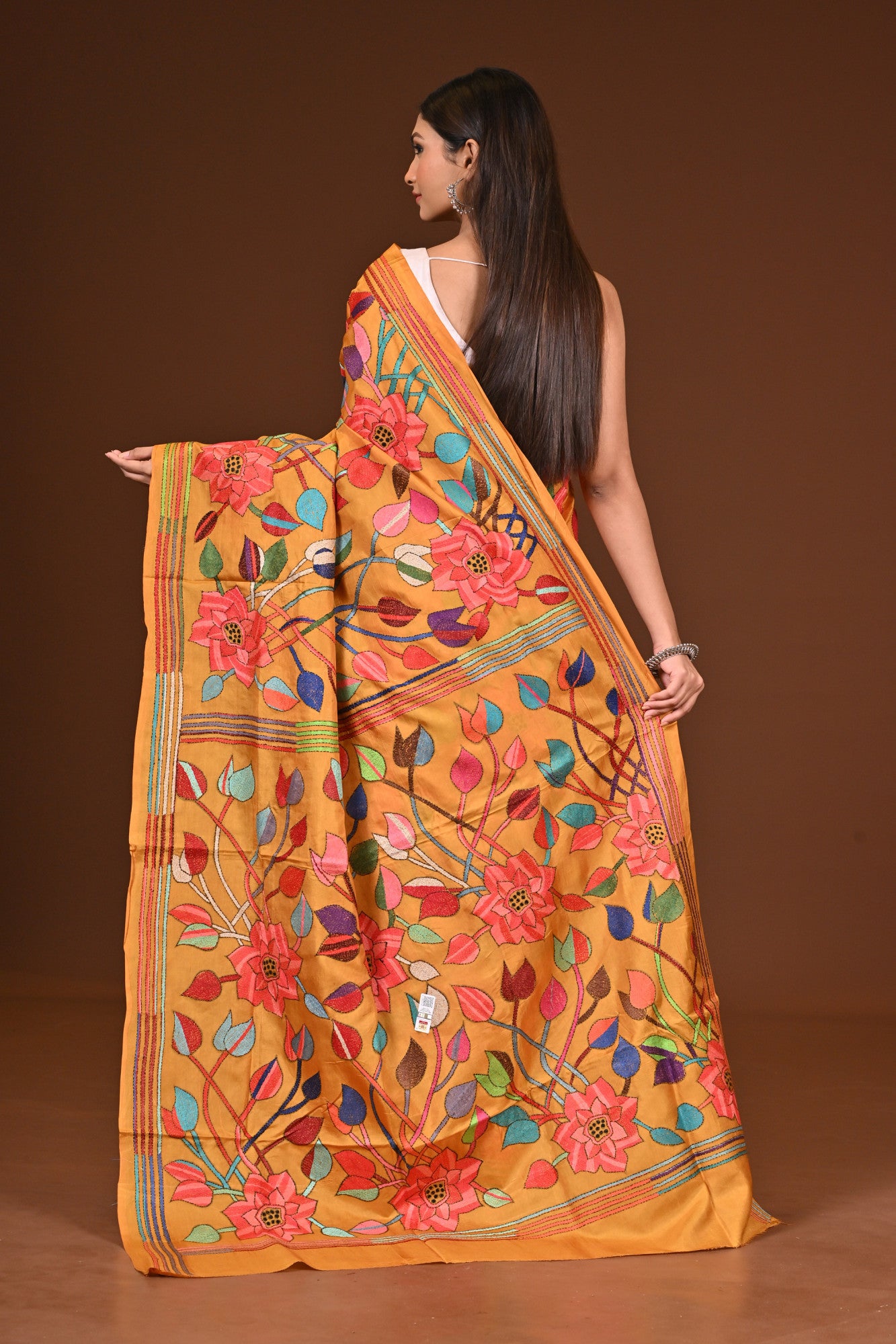 PURE  SILK KANTHA SAREE Thumbnail
