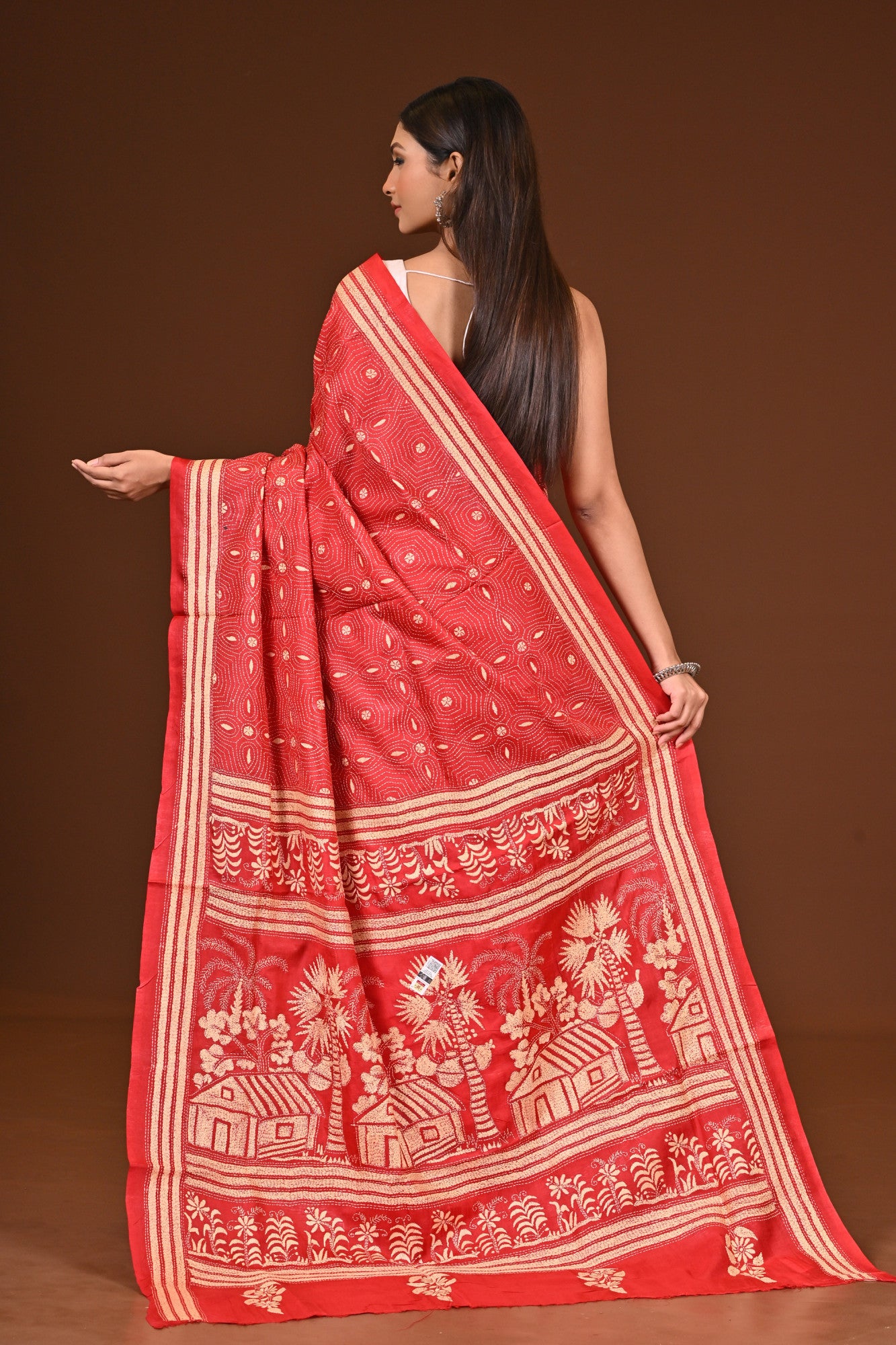 PURE  SILK KANTHA SAREE Thumbnail