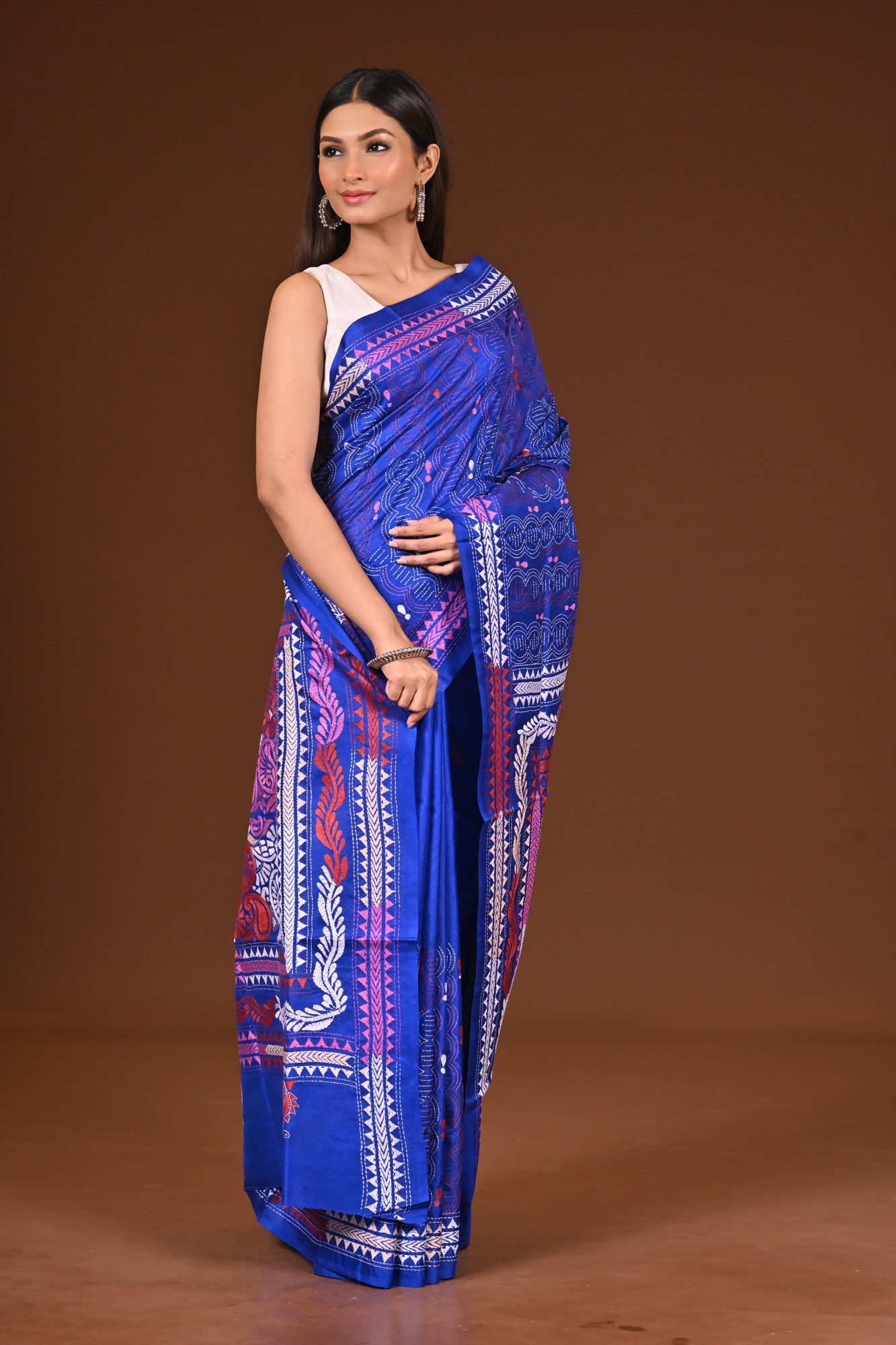 PURE  SILK KANTHA SAREE Thumbnail