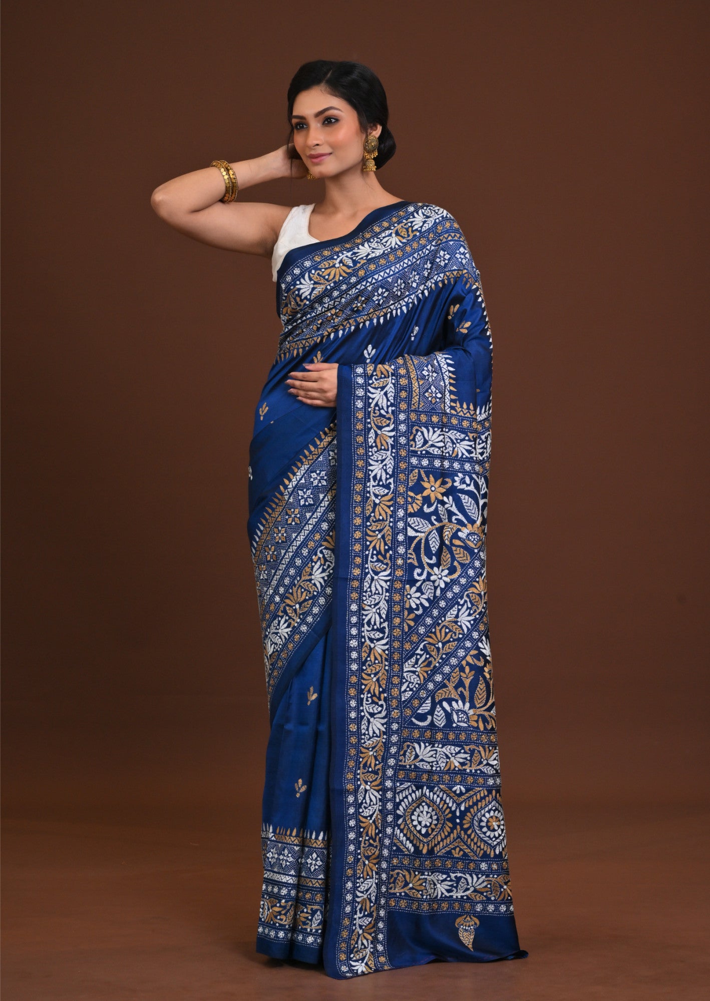 Pure Silk Kantha Saree Thumbnail