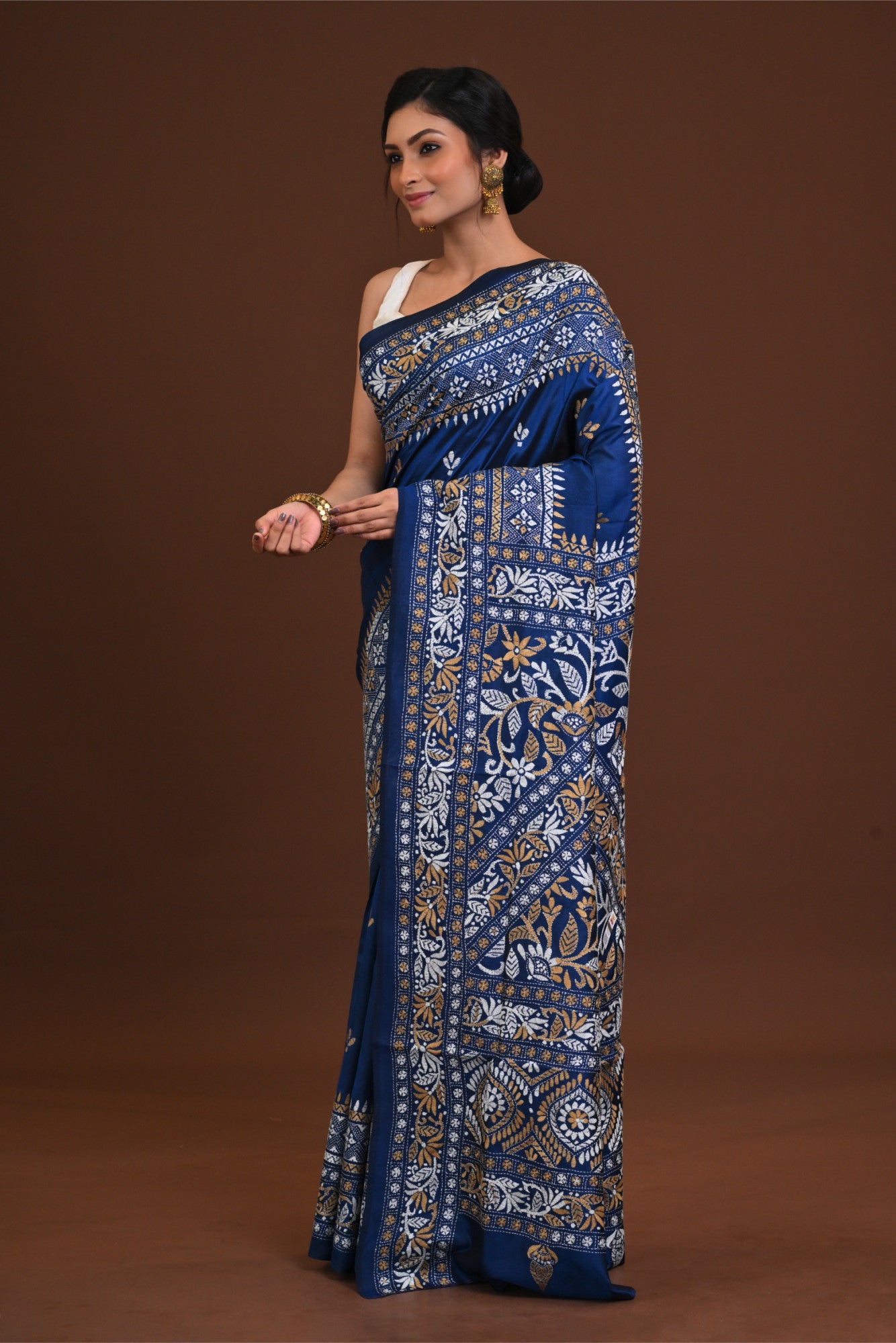 Pure Silk Kantha Saree Thumbnail