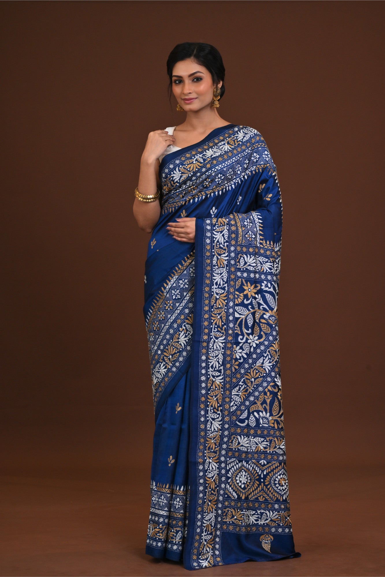 Pure Silk Kantha Saree Thumbnail