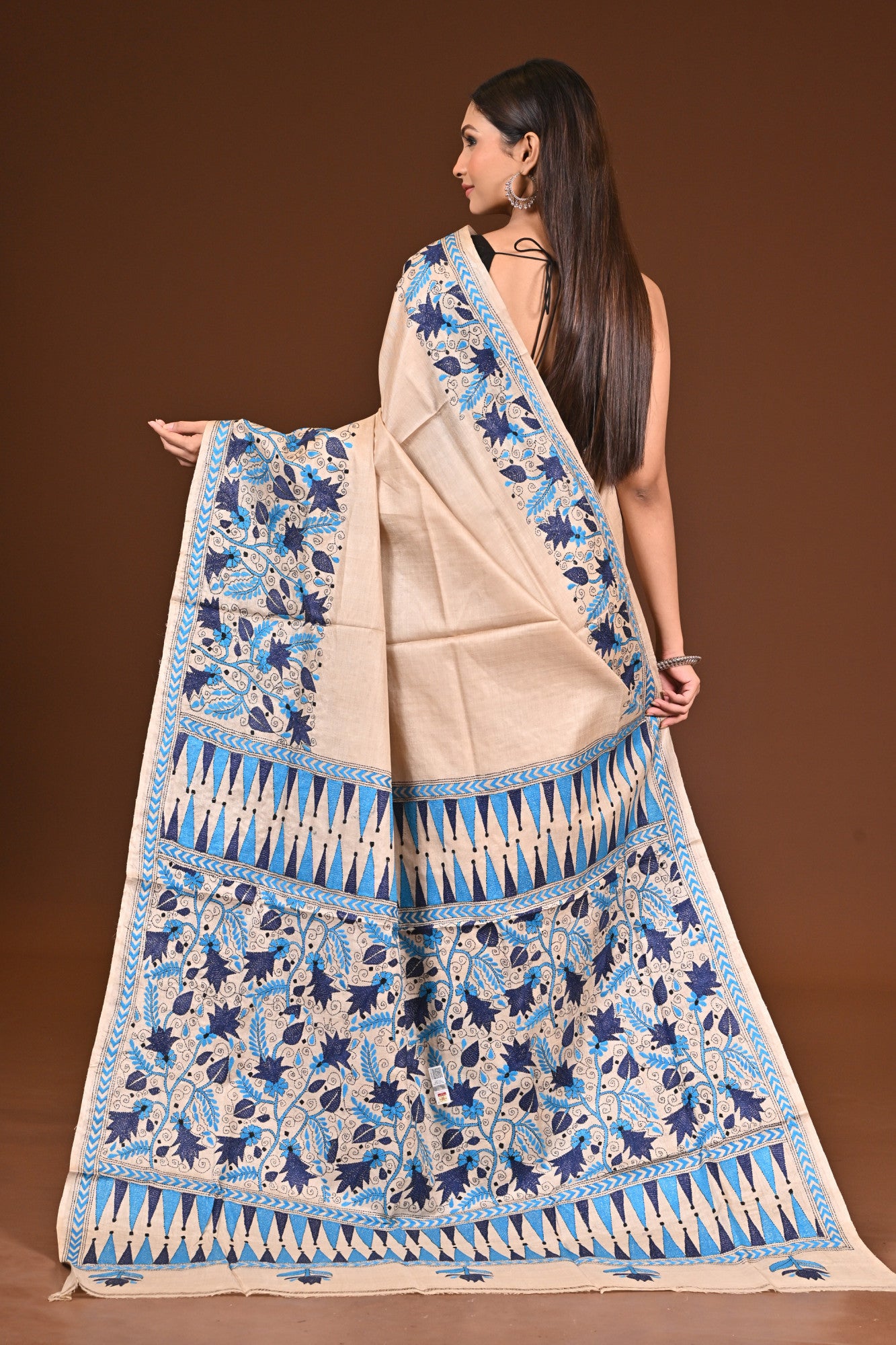 PURE  SILK KANTHA SAREE Thumbnail
