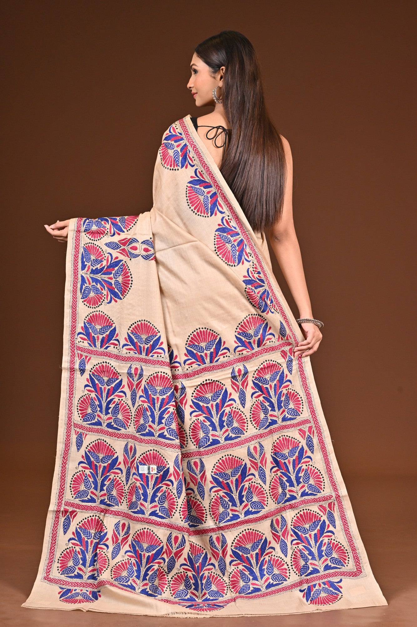 PURE  SILK KANTHA SAREE Thumbnail