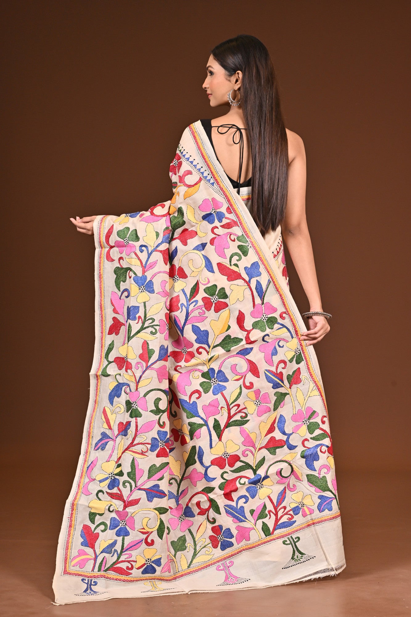 PURE  SILK KANTHA SAREE Thumbnail