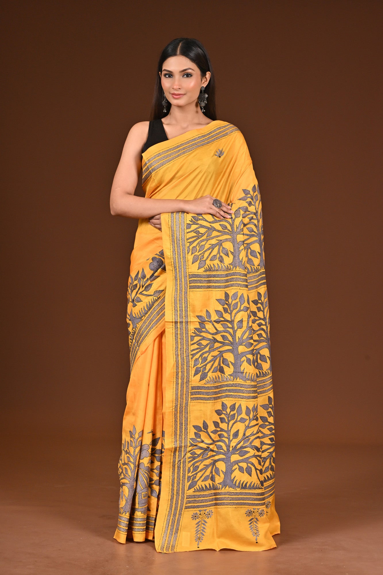 PURE  SILK KANTHA SAREE Thumbnail