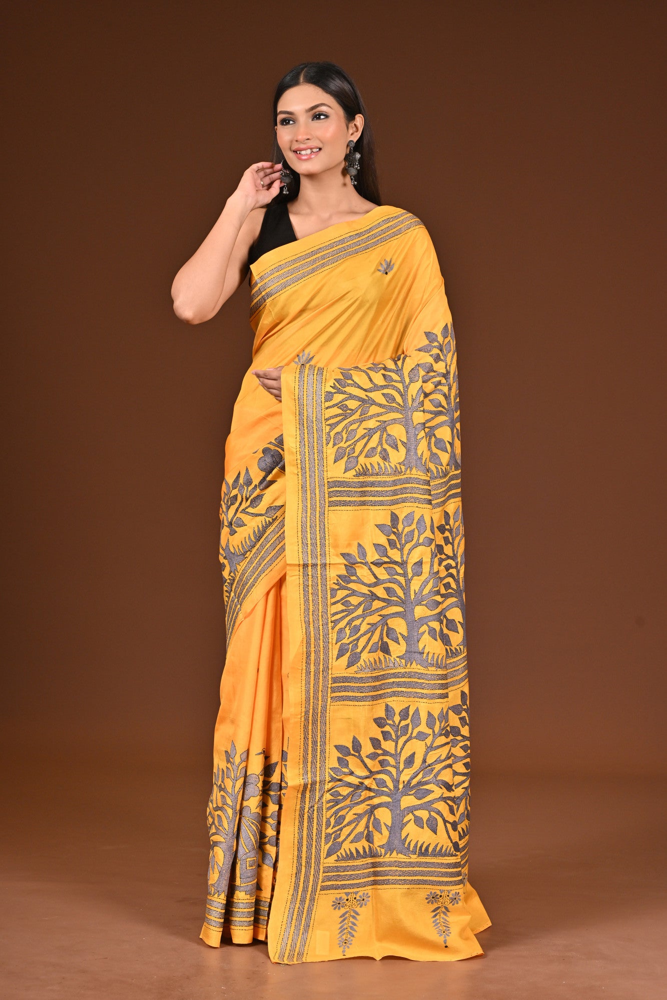 PURE  SILK KANTHA SAREE Thumbnail
