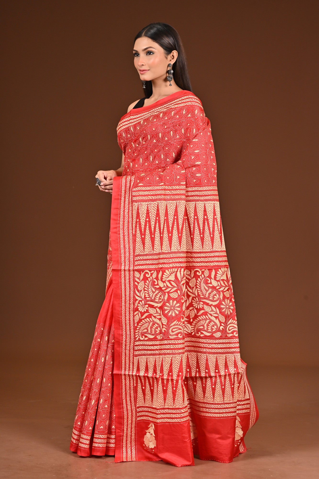 PURE  SILK KANTHA SAREE Thumbnail