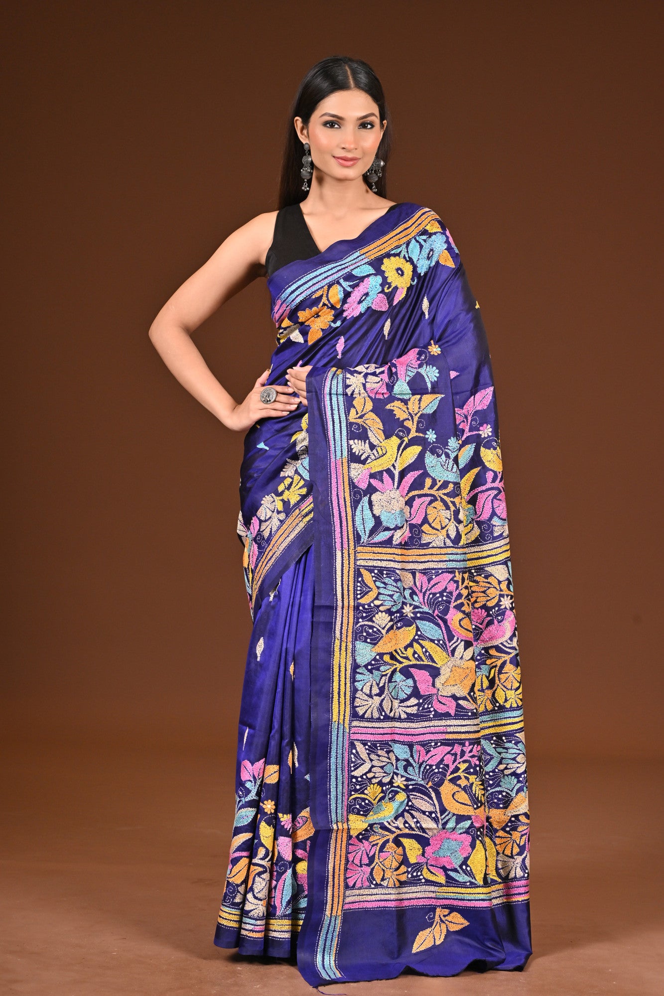 PURE  SILK KANTHA SAREE