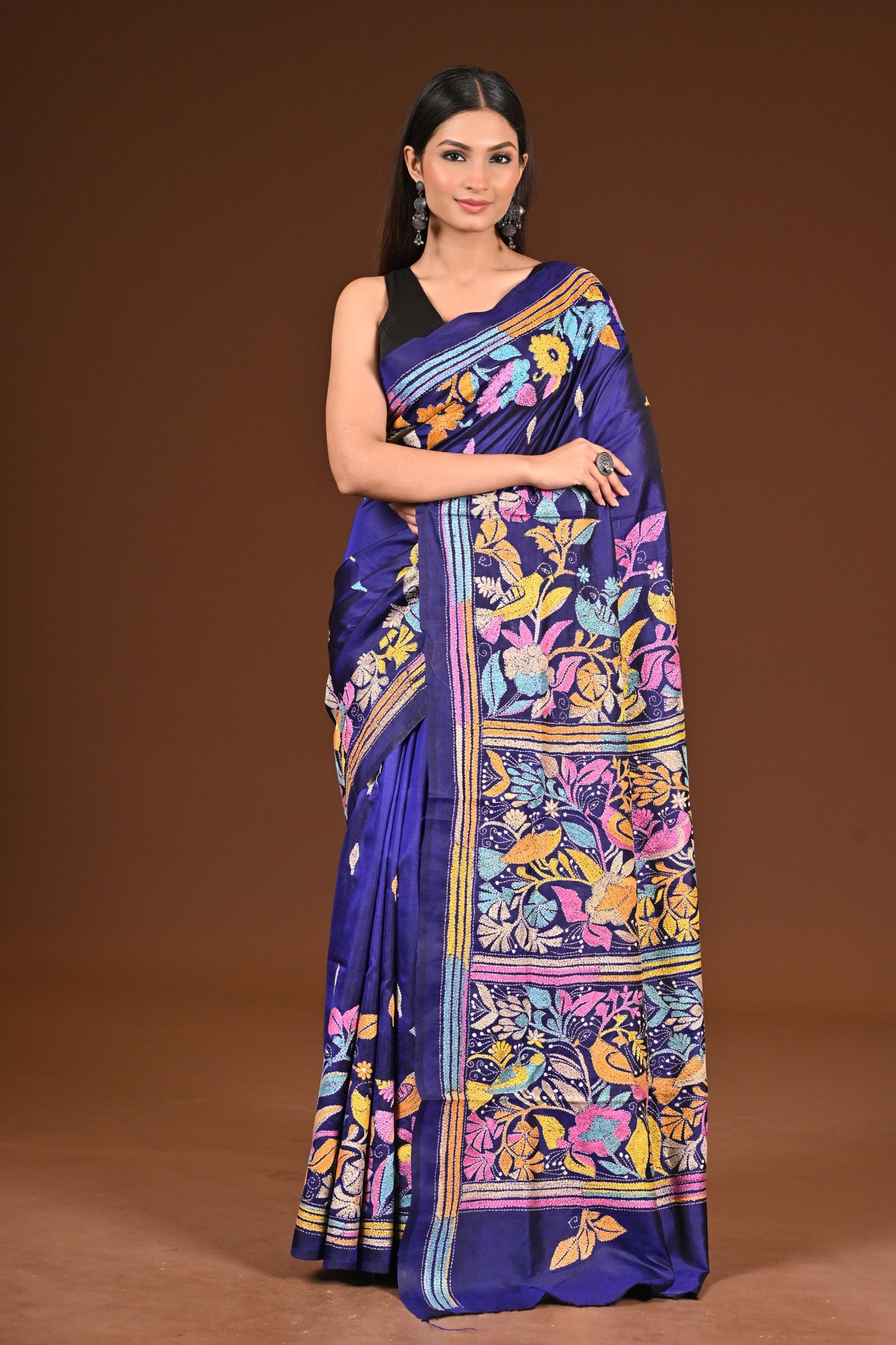 PURE  SILK KANTHA SAREE Thumbnail