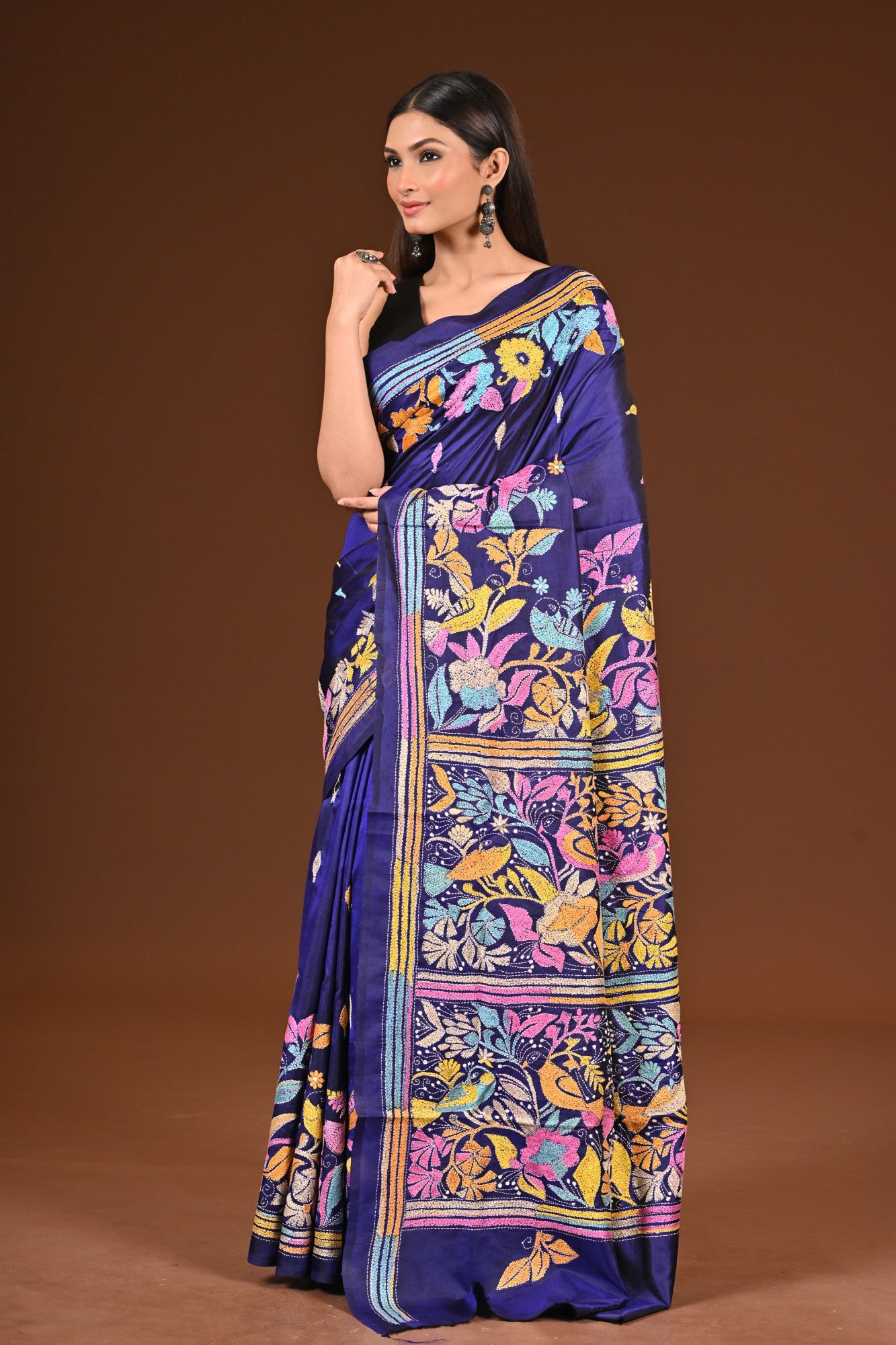 PURE  SILK KANTHA SAREE Thumbnail