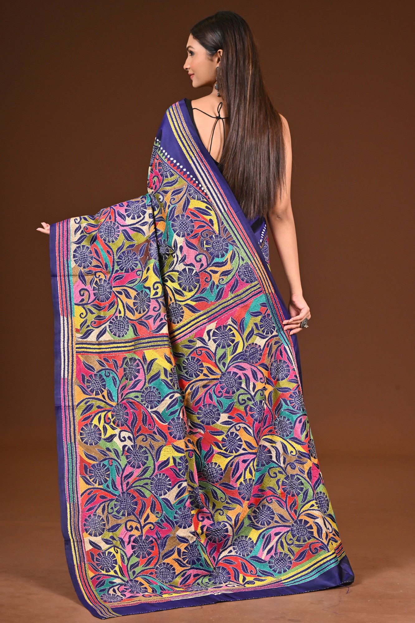 PURE  SILK KANTHA SAREE Thumbnail