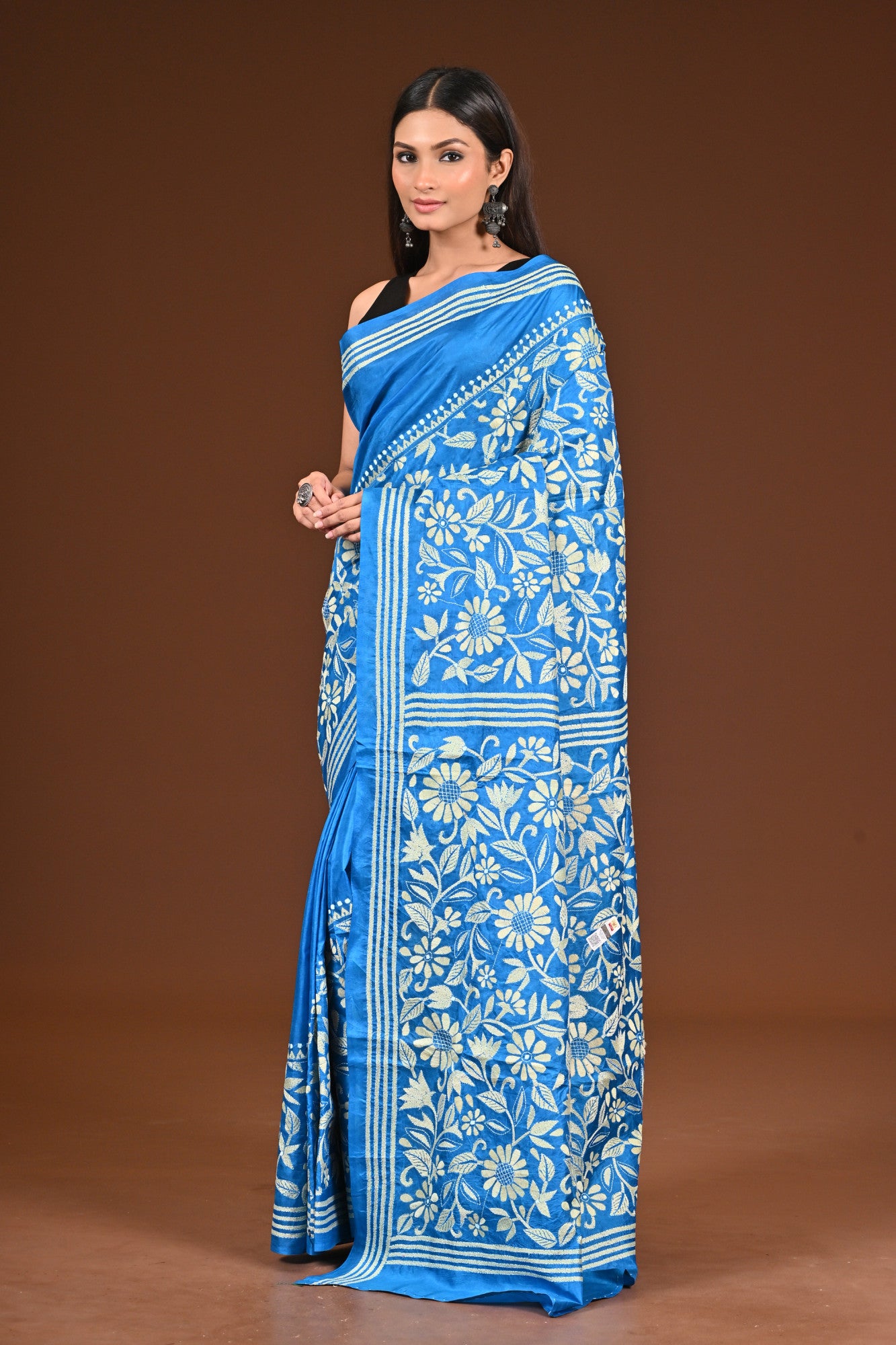 PURE  SILK KANTHA SAREE Thumbnail