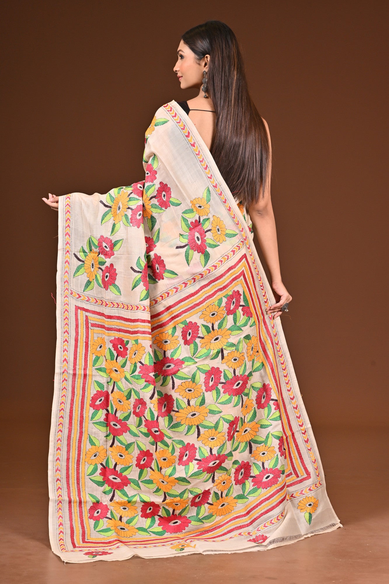 PURE  SILK KANTHA SAREE Thumbnail