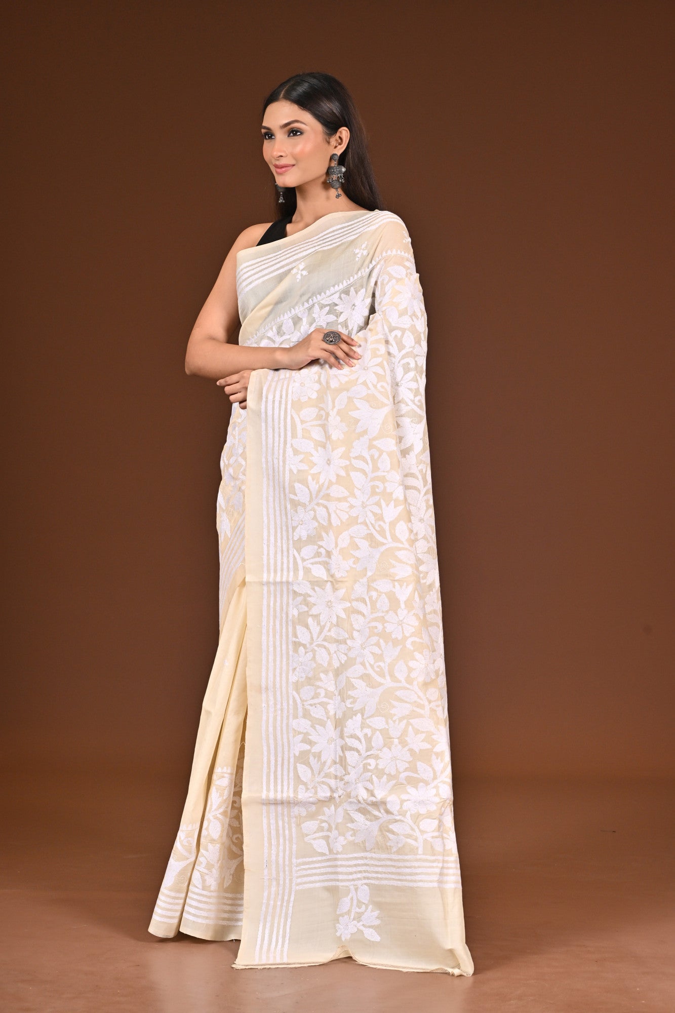 PURE  SILK KANTHA SAREE Thumbnail