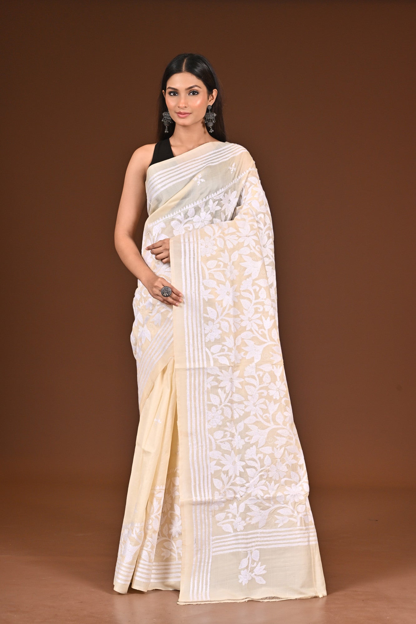 PURE  SILK KANTHA SAREE Thumbnail