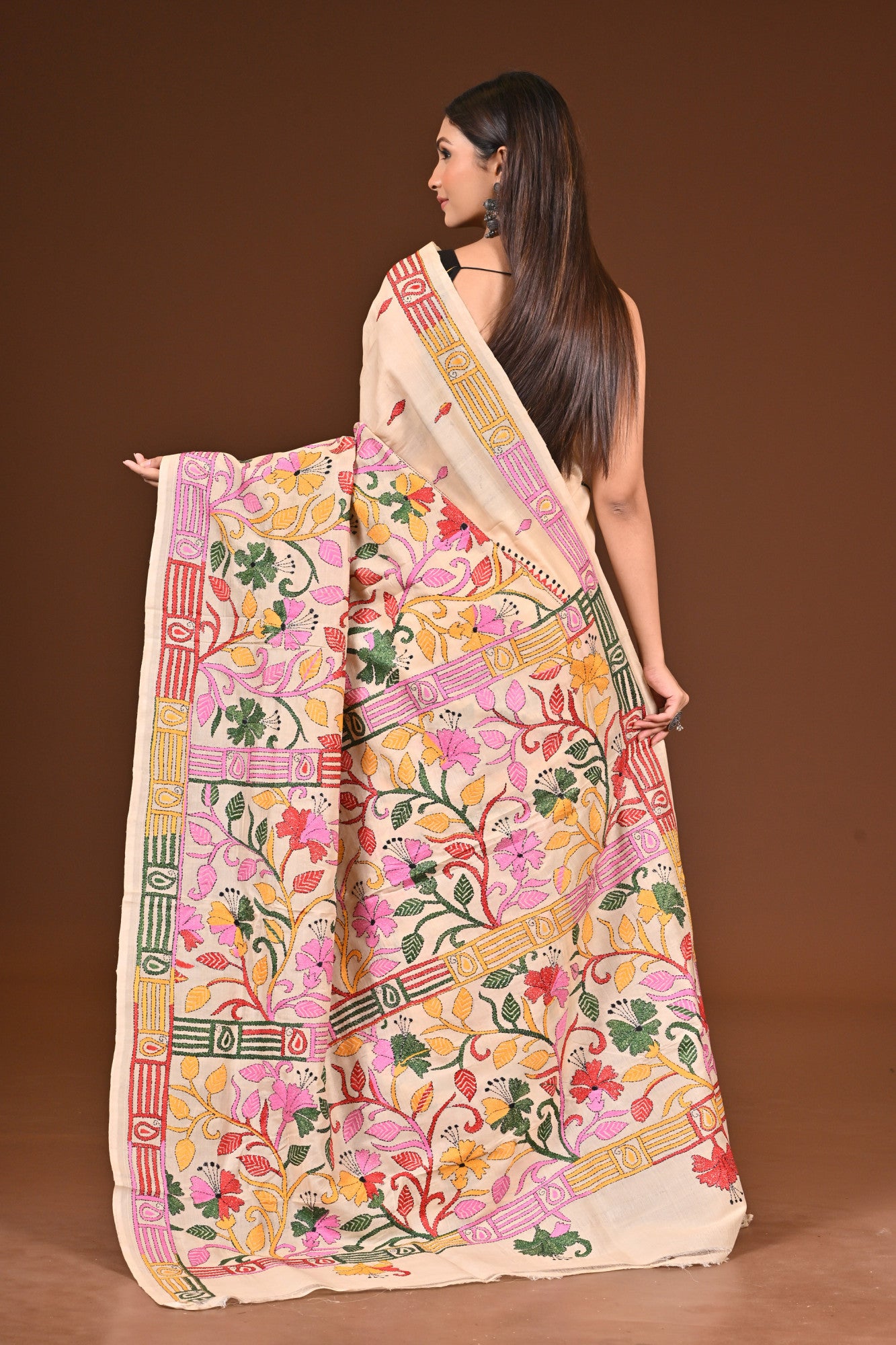 PURE  SILK KANTHA SAREE Thumbnail
