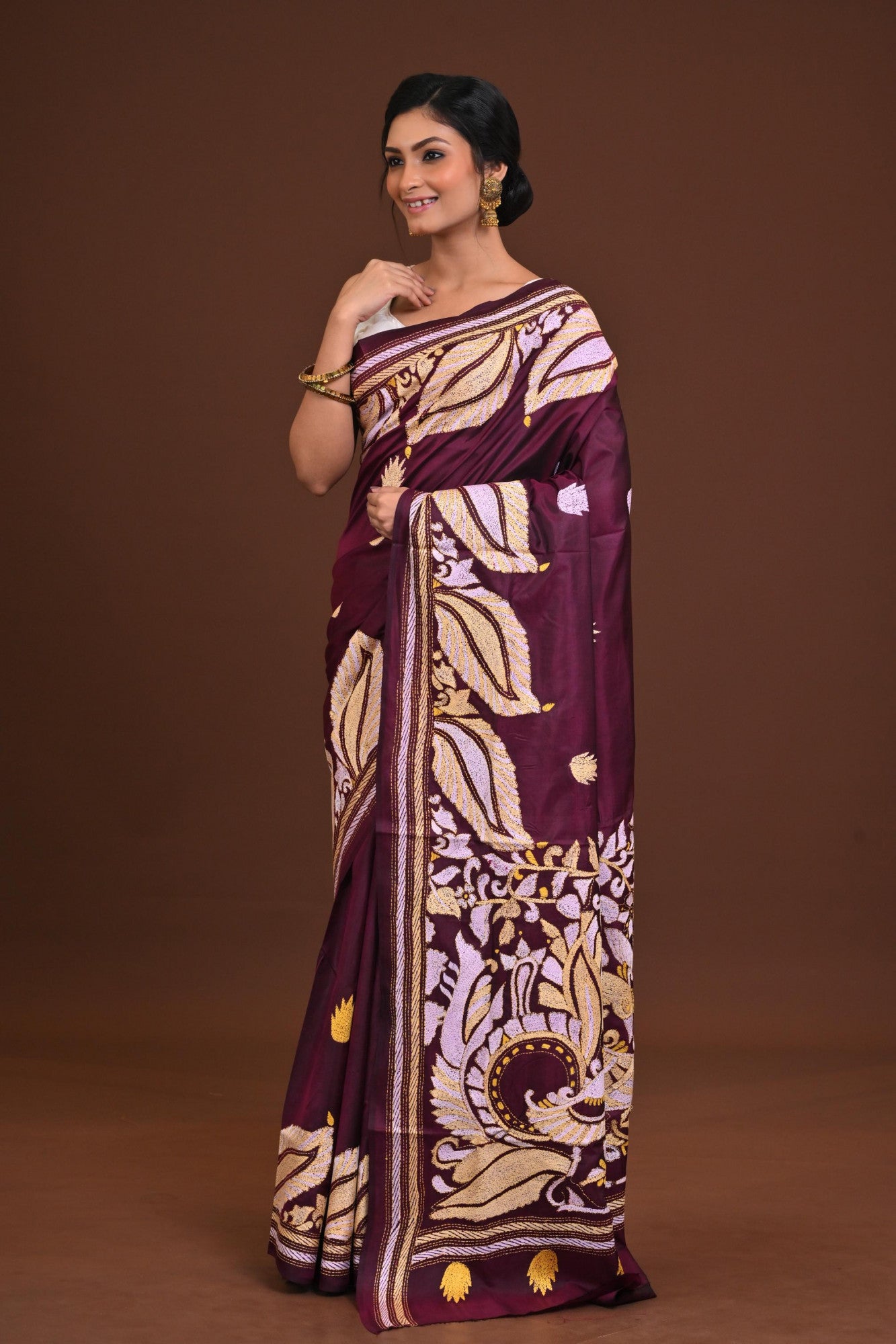 Pure Silk Kantha Saree