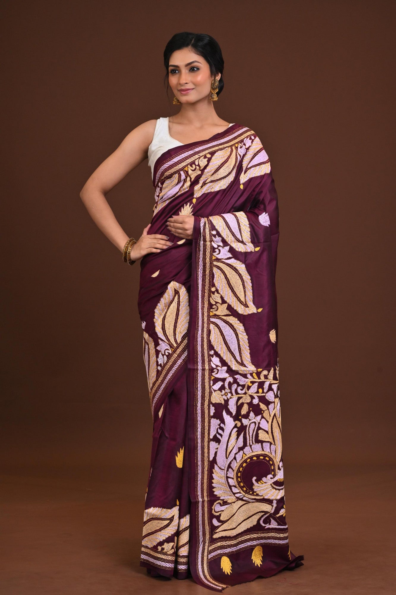 Pure Silk Kantha Saree Thumbnail