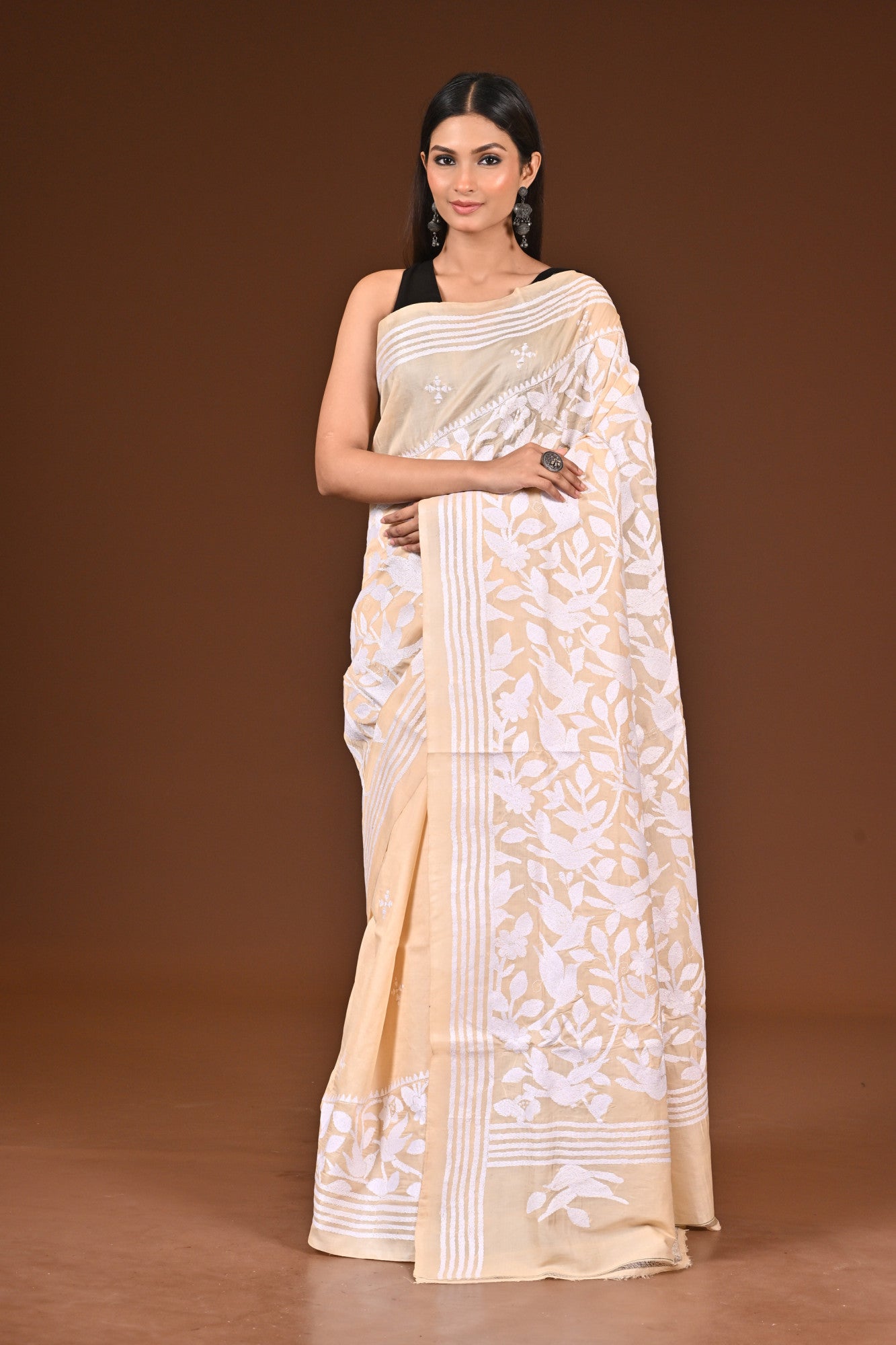 PURE  SILK KANTHA SAREE Thumbnail