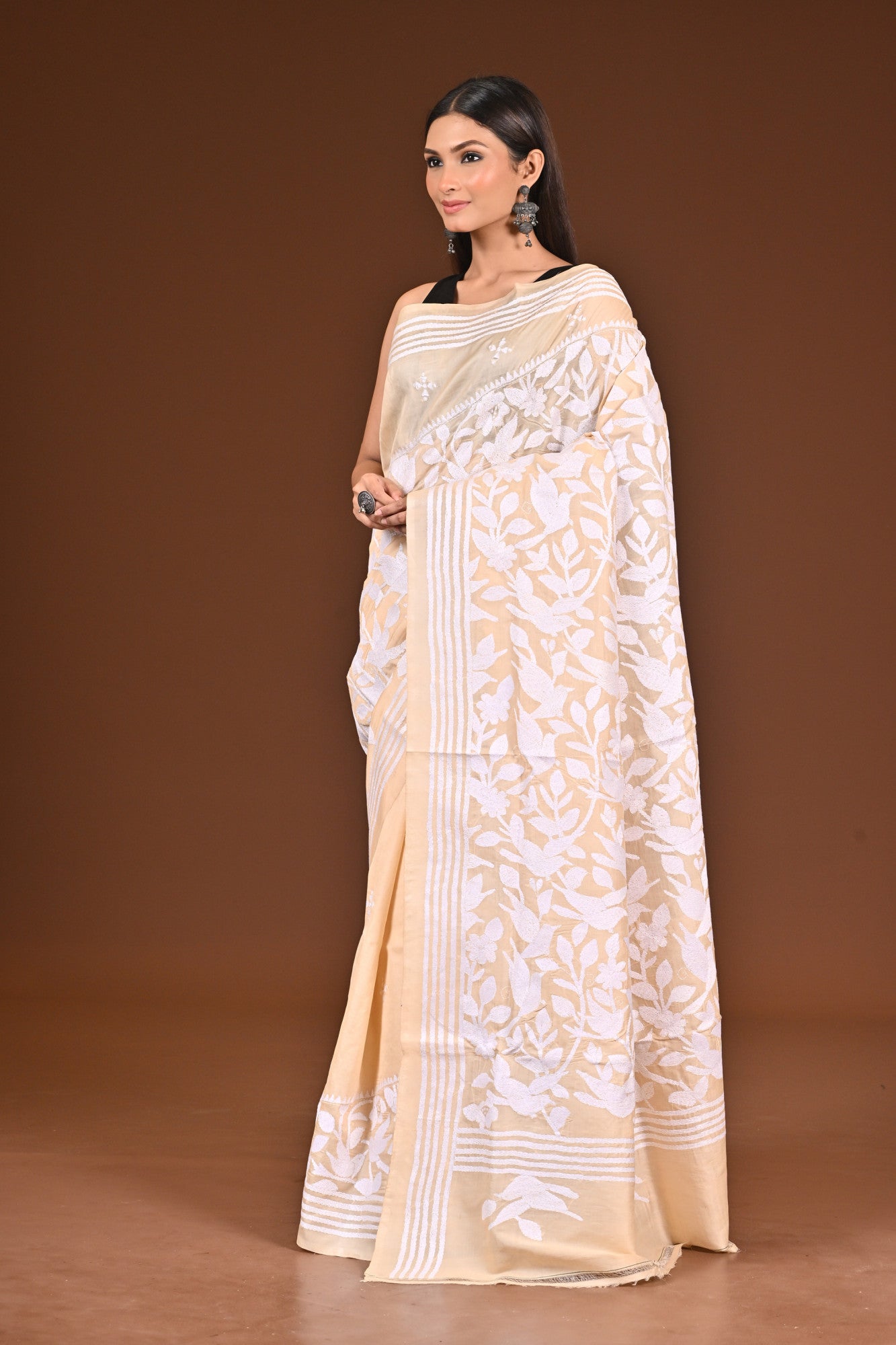 PURE  SILK KANTHA SAREE Thumbnail