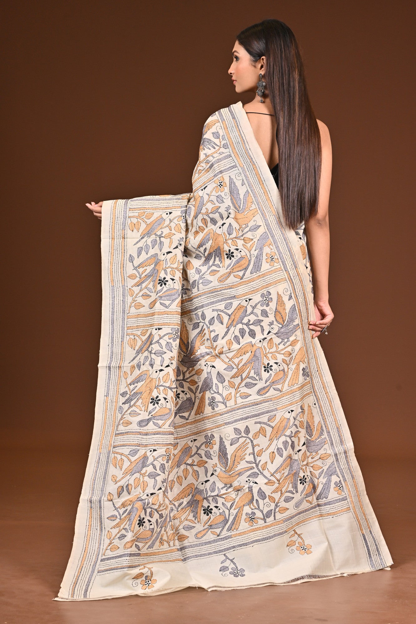 PURE  SILK KANTHA SAREE Thumbnail