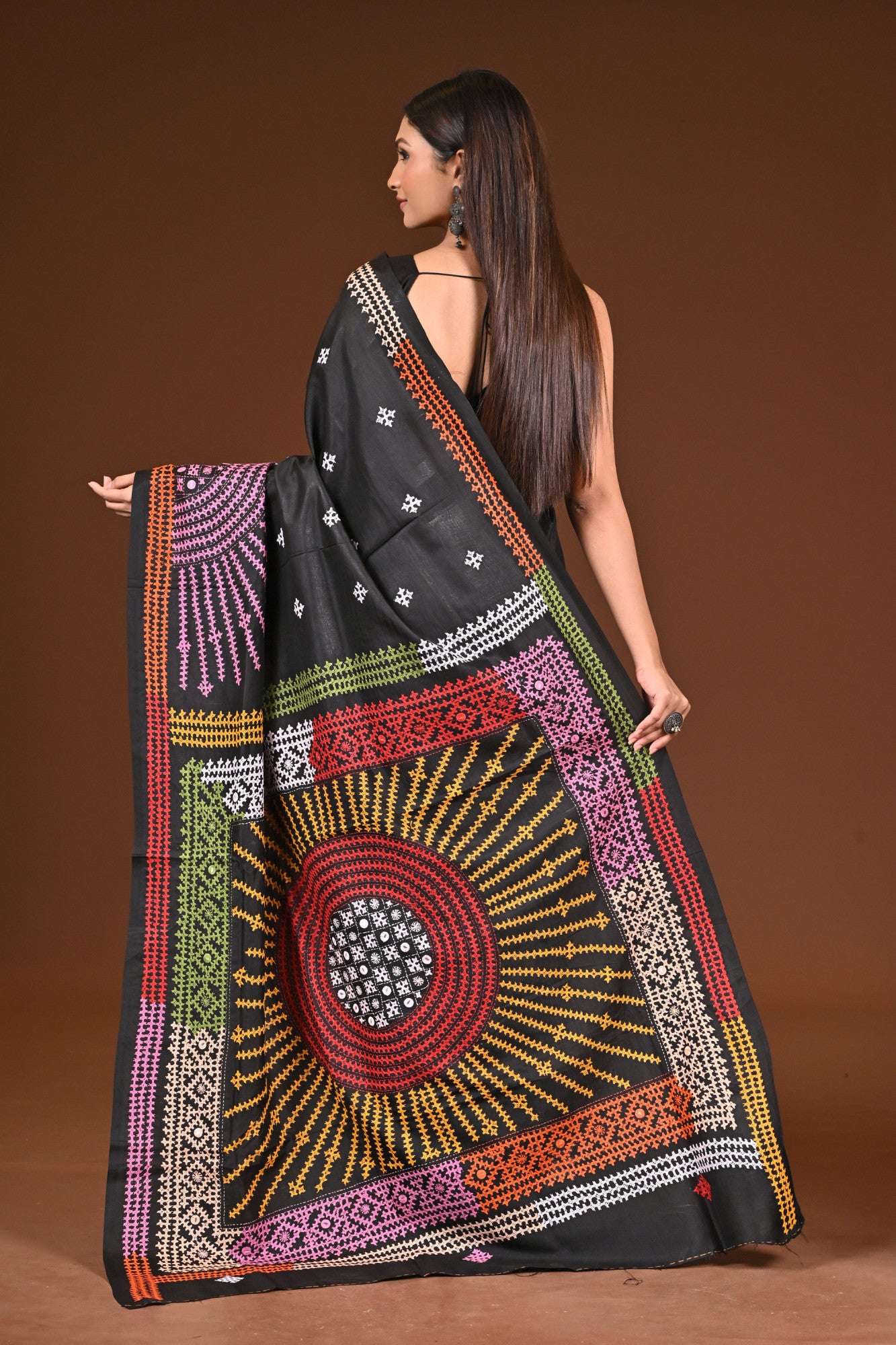 PURE  SILK KANTHA SAREE Thumbnail