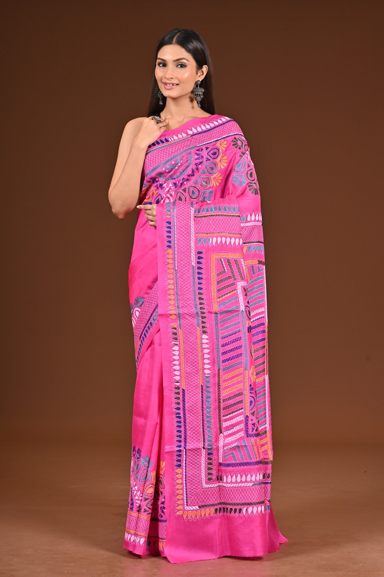 PURE  SILK KANTHA SAREE Thumbnail
