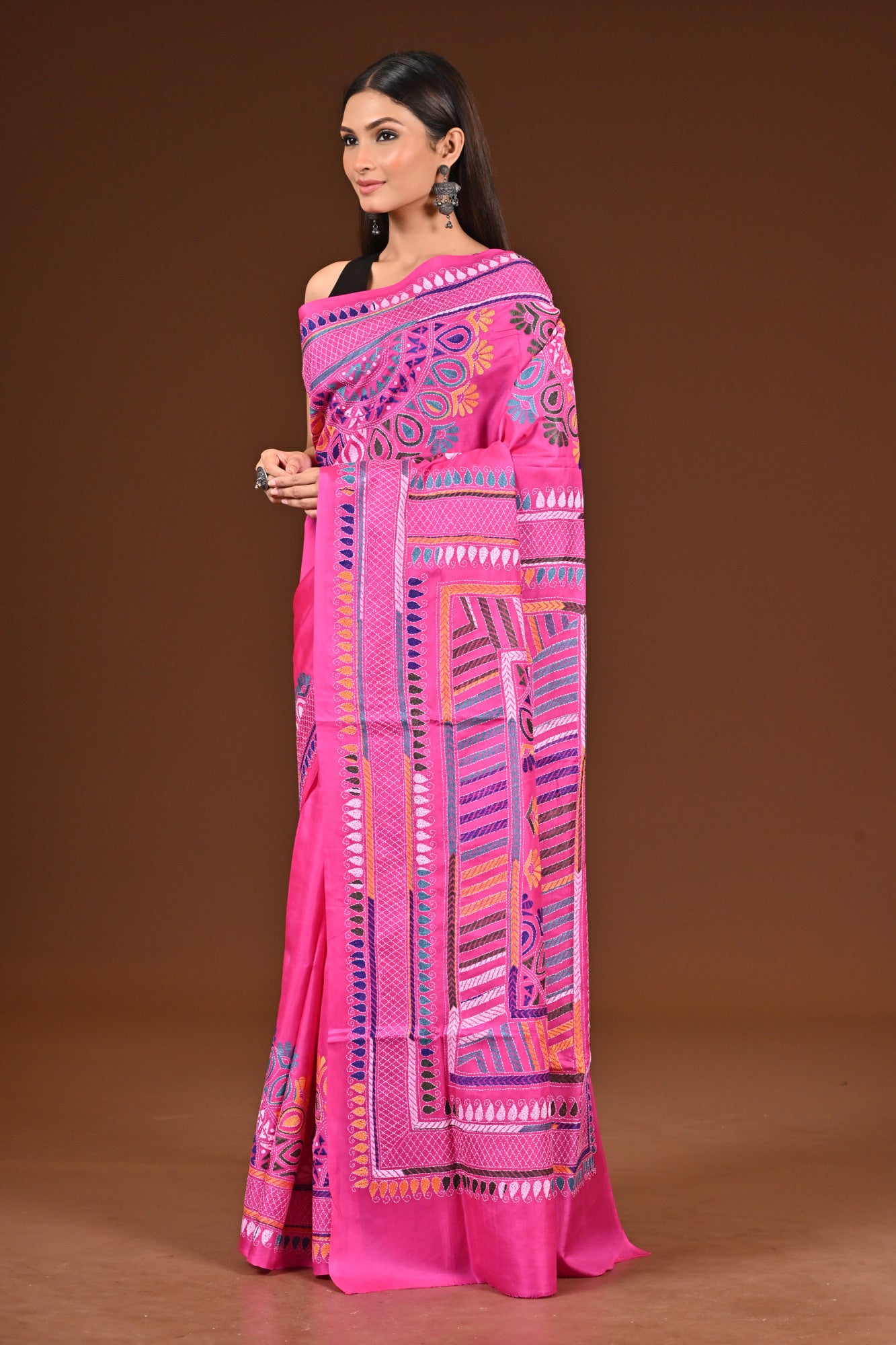 PURE  SILK KANTHA SAREE Thumbnail