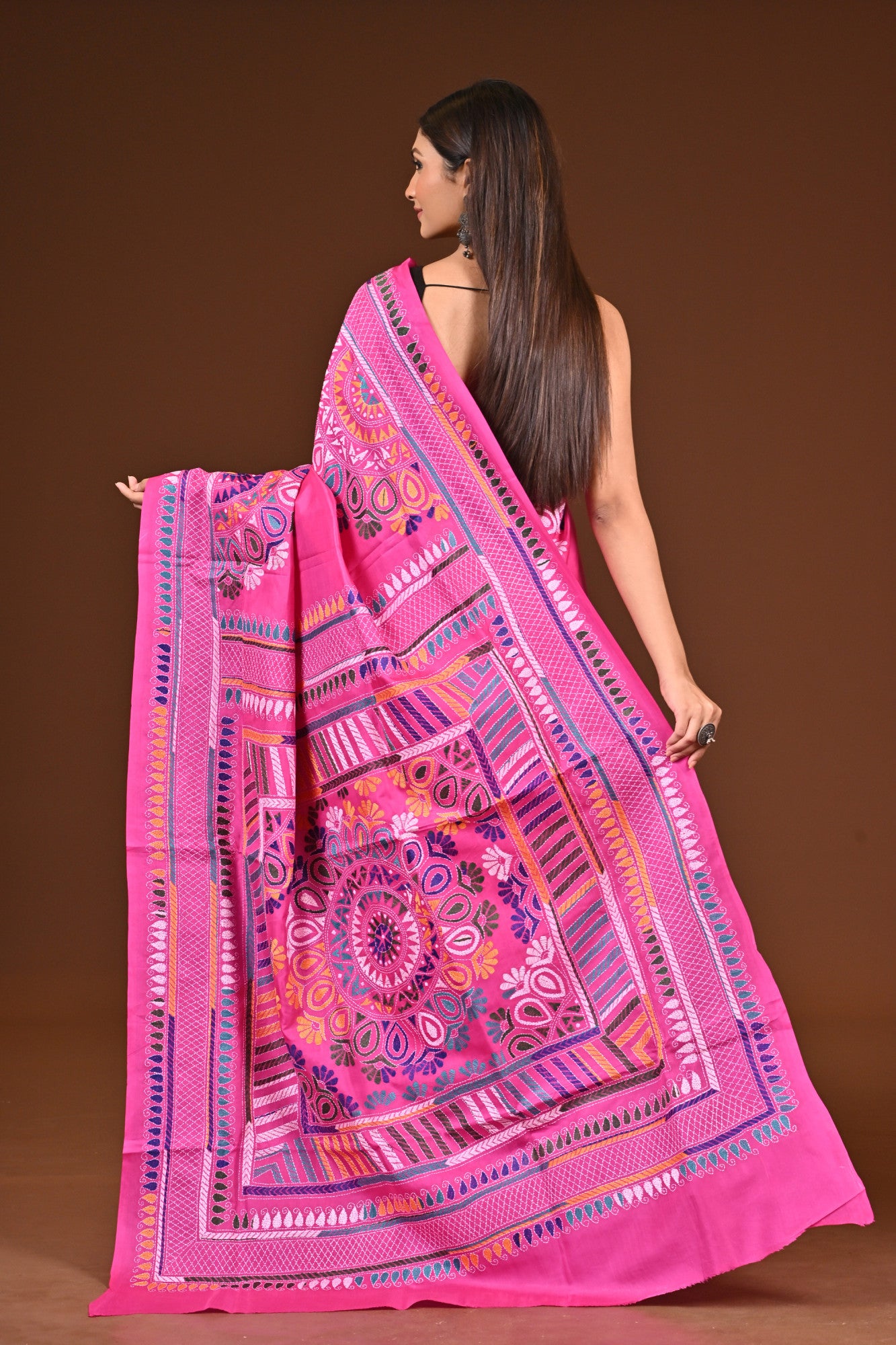 PURE  SILK KANTHA SAREE Thumbnail