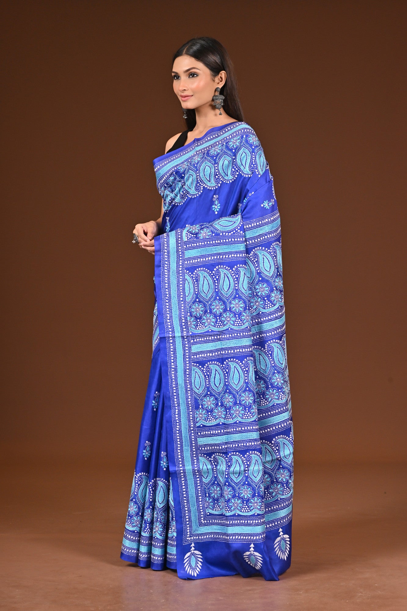 PURE  SILK KANTHA SAREE Thumbnail